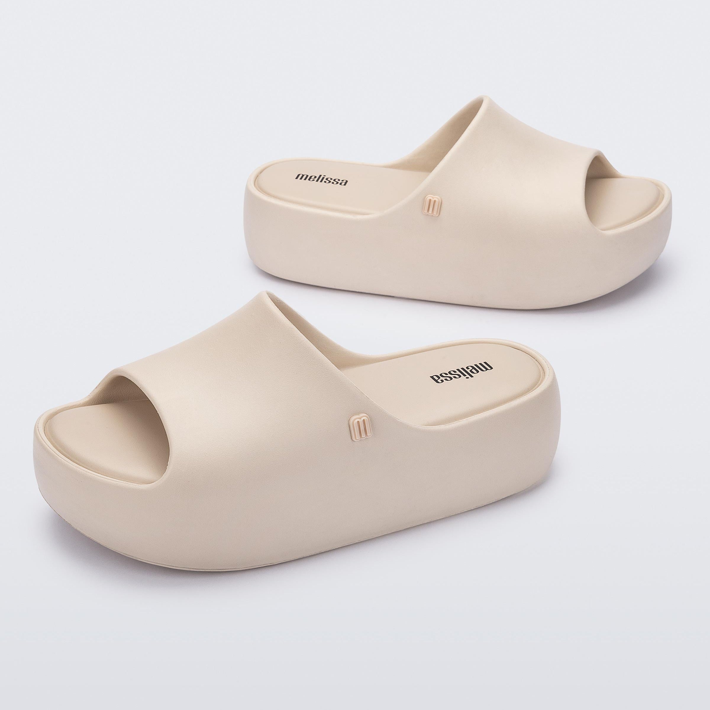 Melissa Free Platform Slide AD Beige Klapki Damskie Na Platformie Beżowe