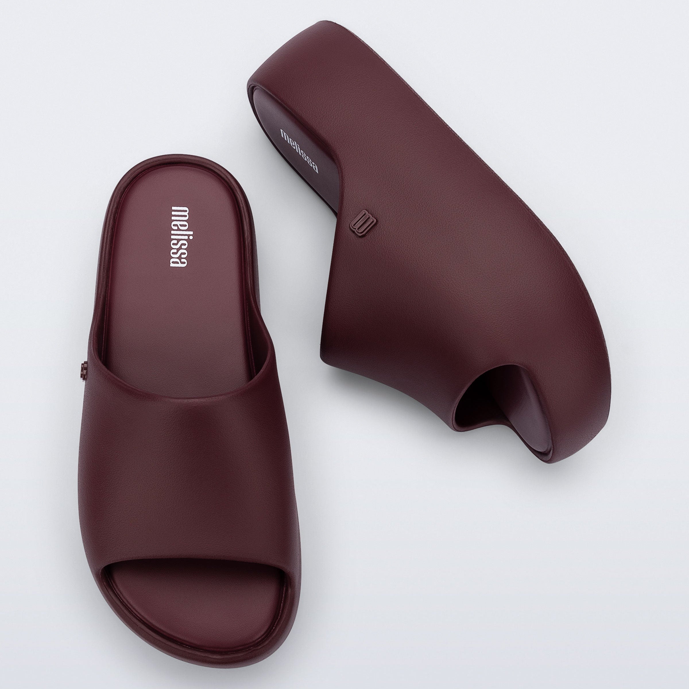 Melissa Free Platform Slide AD Burgundy Klapki Damskie Na Platformie Bordowe