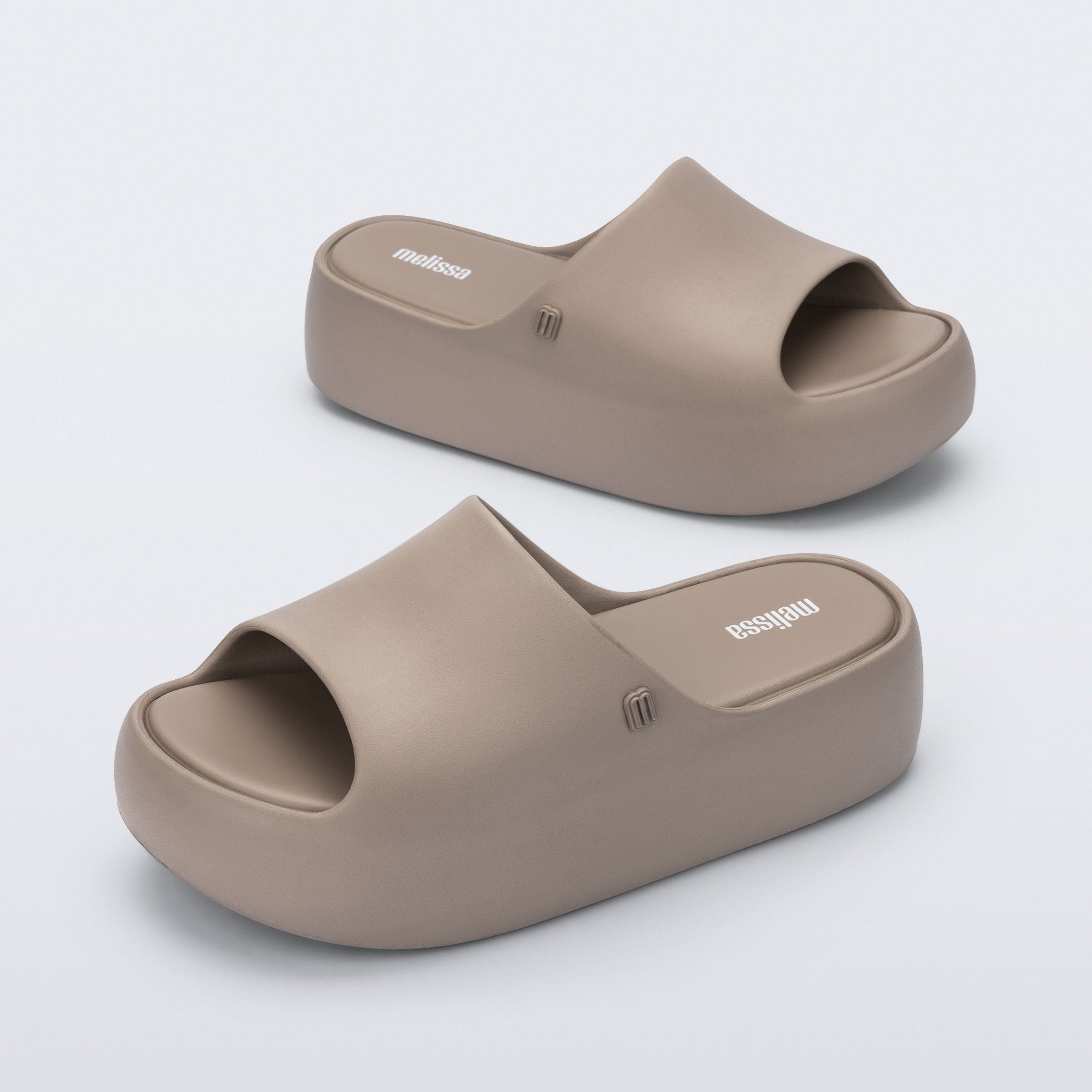 Melissa Free Platform Slide AD Dark Beige Klapki Damskie Na Platformie Beżowe