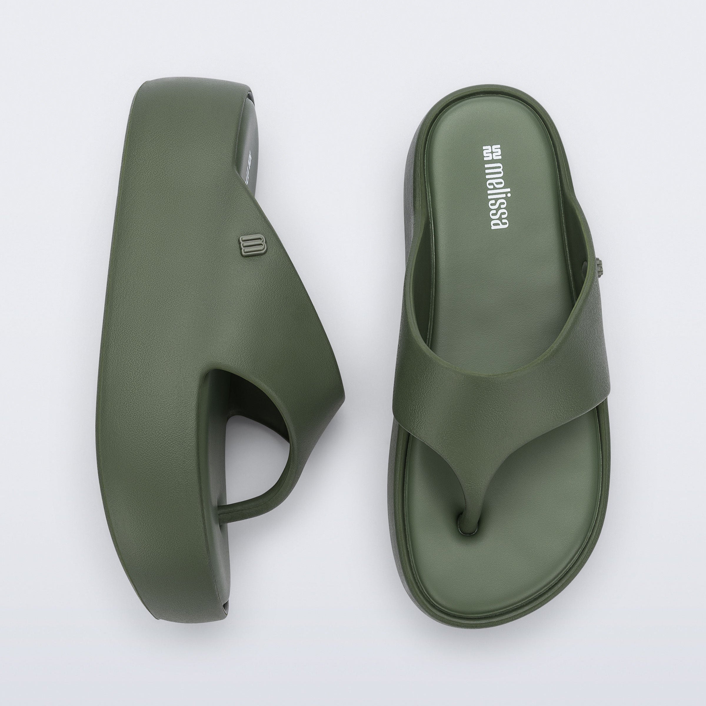 Melissa Free Platform Thong Ad Green Klapki Damskie Na Platformie Zielone