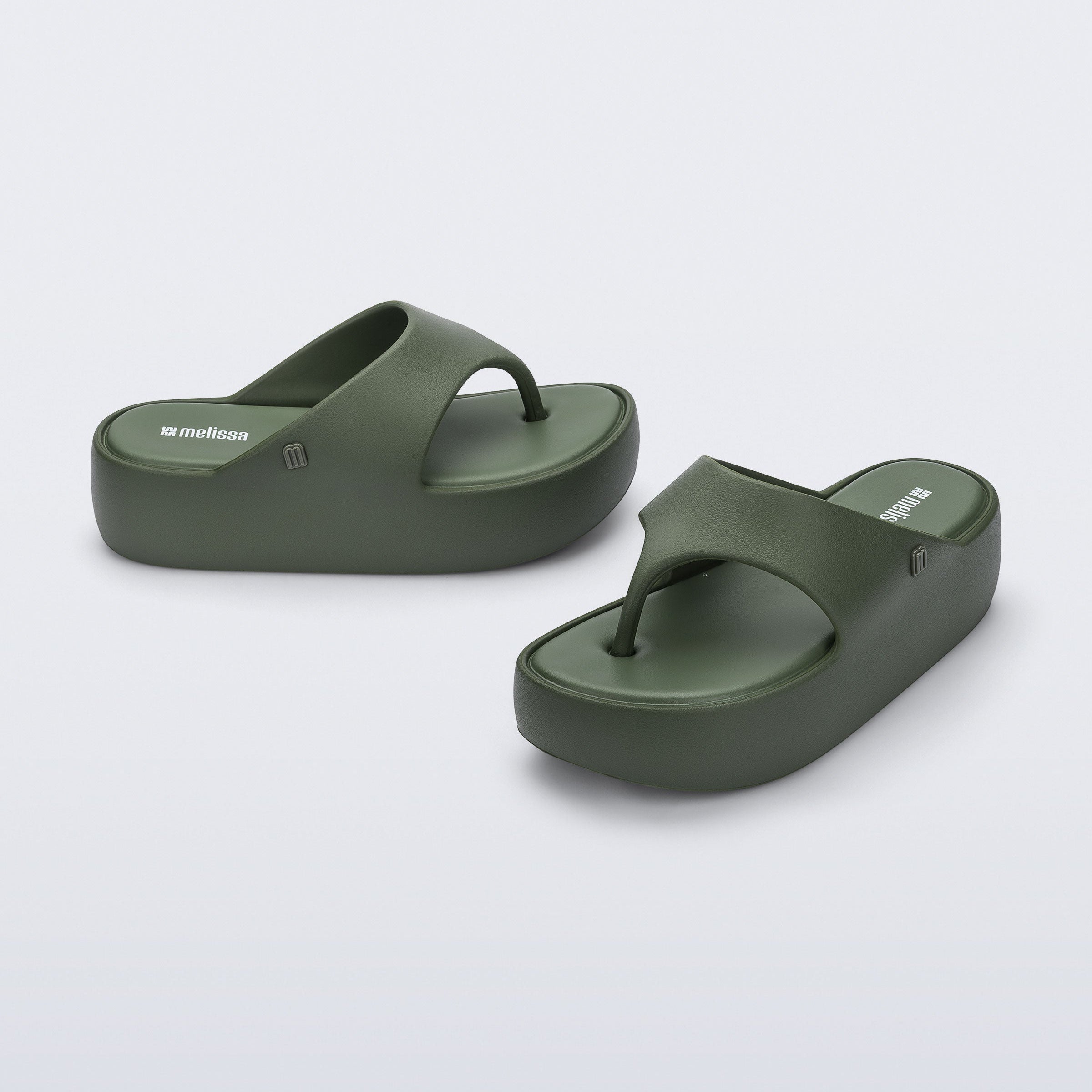 Melissa Free Platform Thong Ad Green Klapki Damskie Na Platformie Zielone