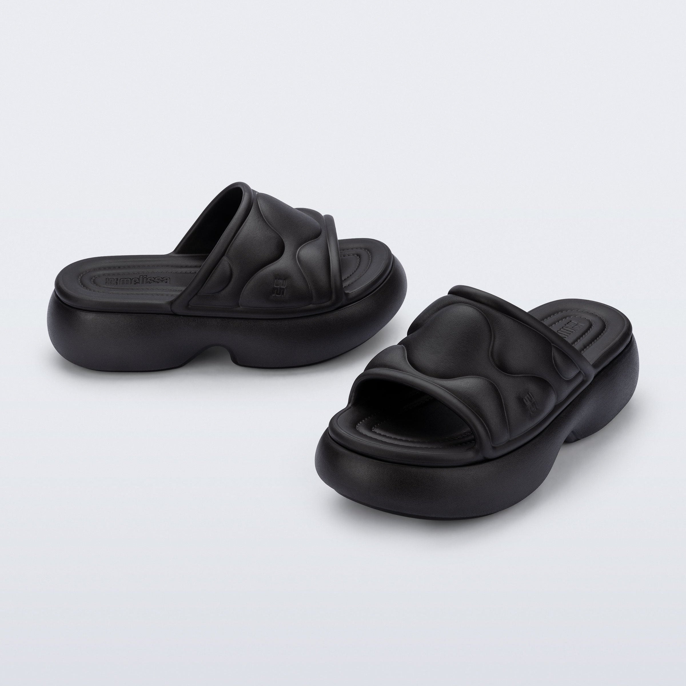 Melissa Free Puff Platform AD Black Klapki Damskie na Platformie Czarne