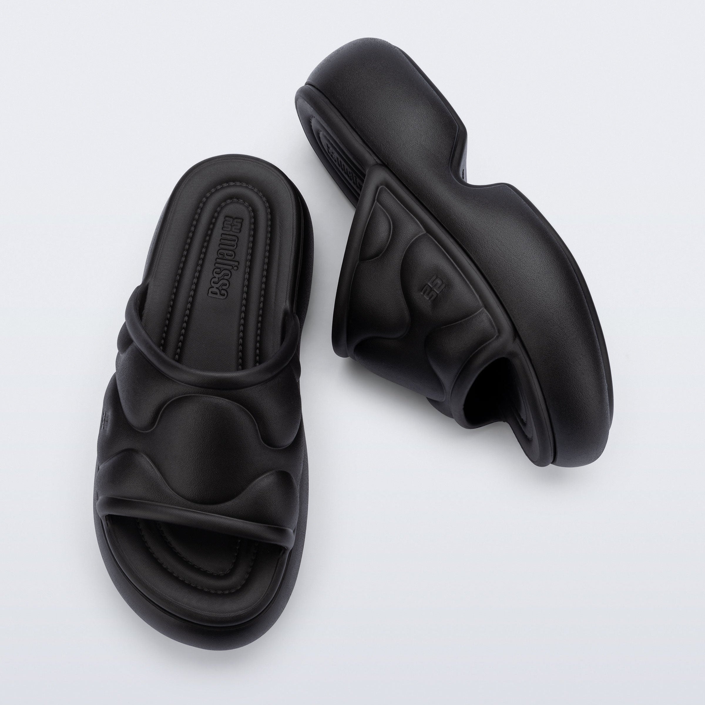 Melissa Free Puff Platform AD Black Klapki Damskie na Platformie Czarne