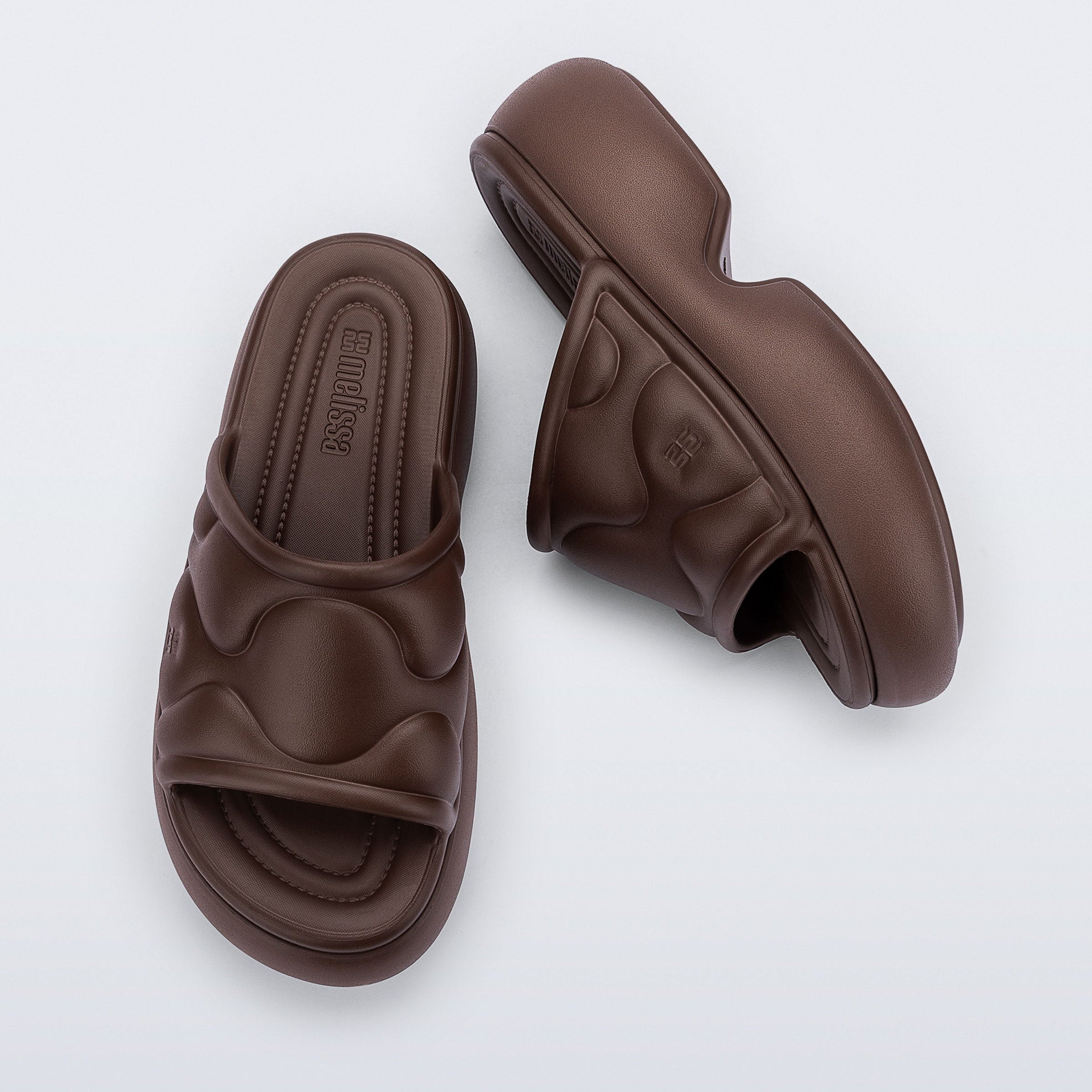 Melissa Free Puff Platform AD Bronze Klapki Damskie na Platformie Brązowe