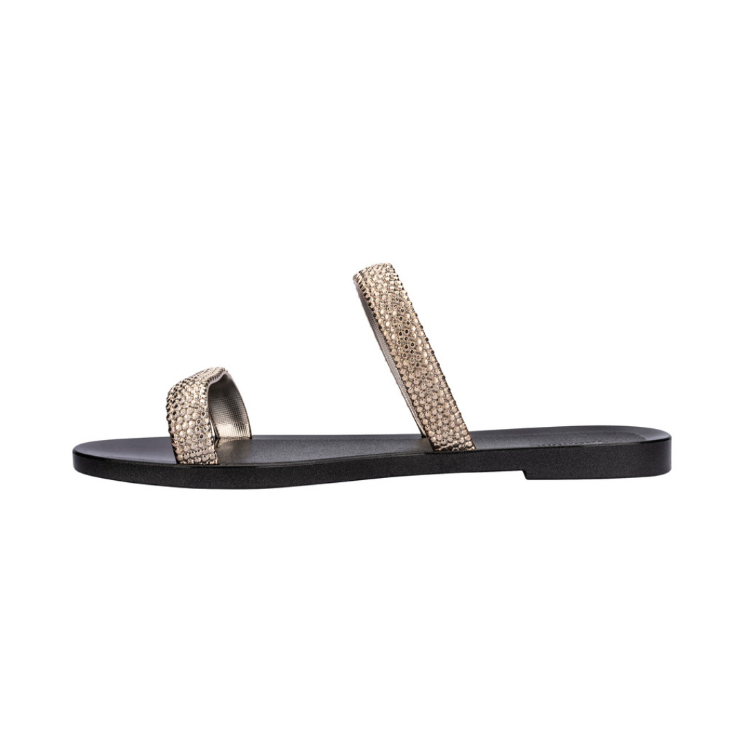 Melissa Glitz II AD Black/Gold Klapki Damskie Czarne