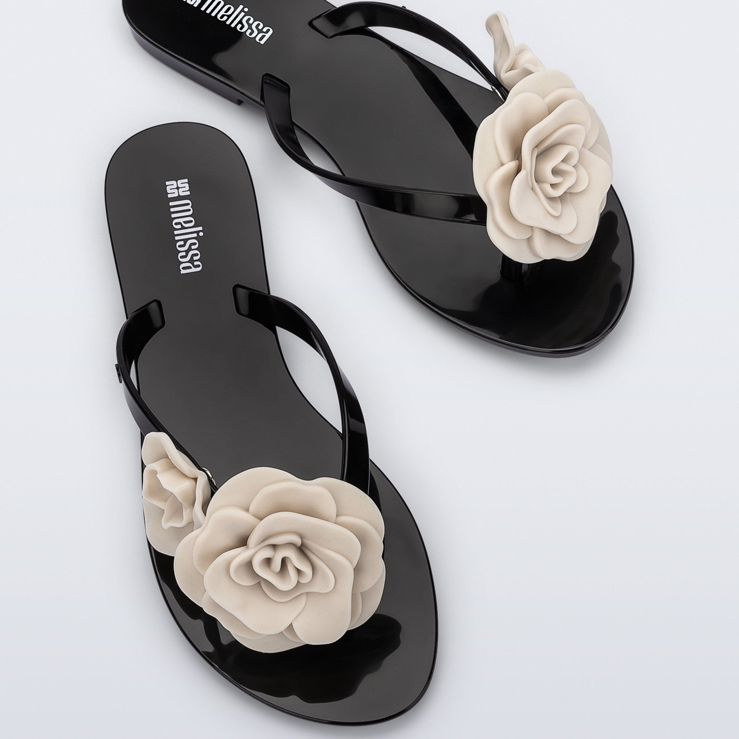 Melissa Harmonic Petals AD Black/ Beige Japonki Damskie Czarne
