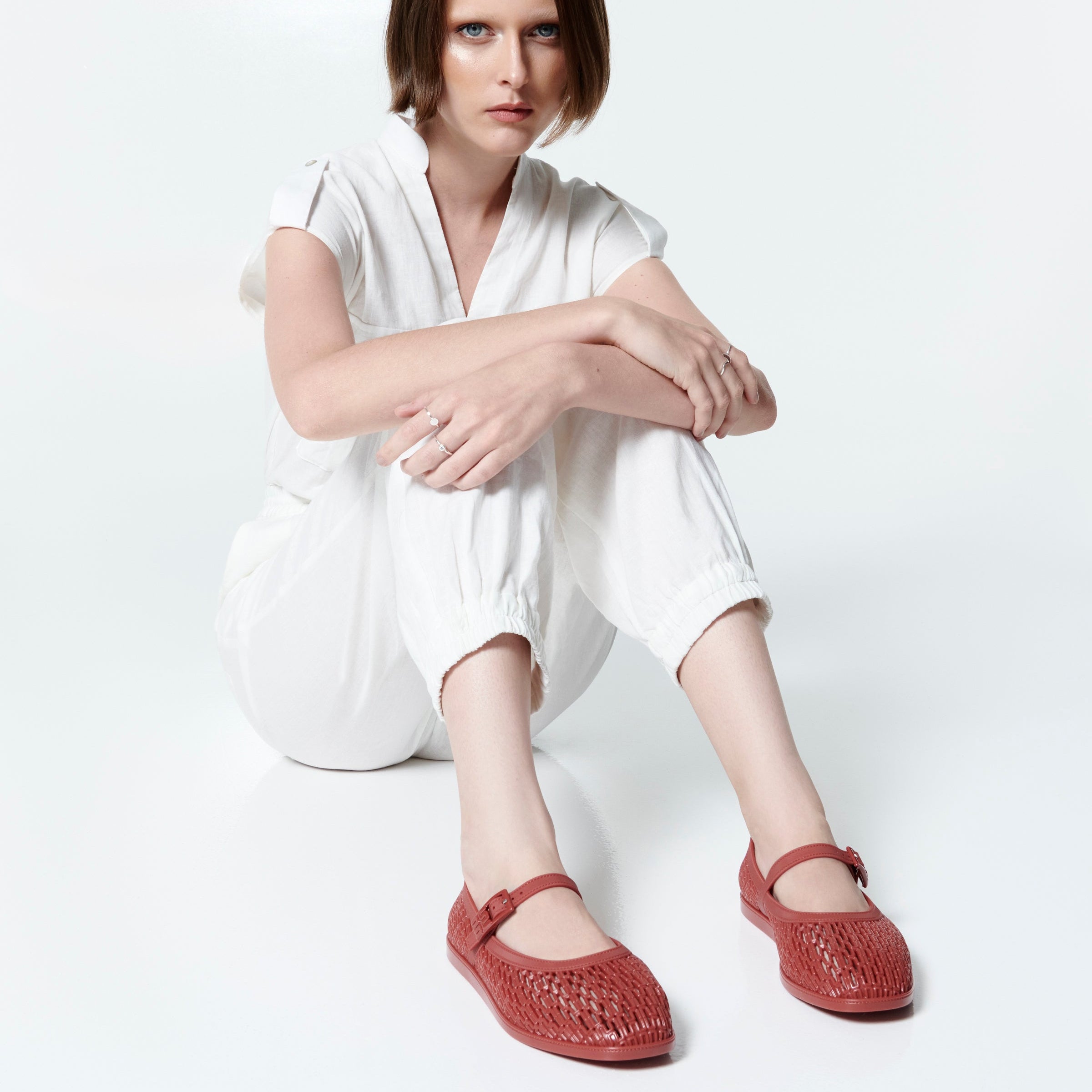 Melissa Harper Ad Red Klapki Damskie Czerwone