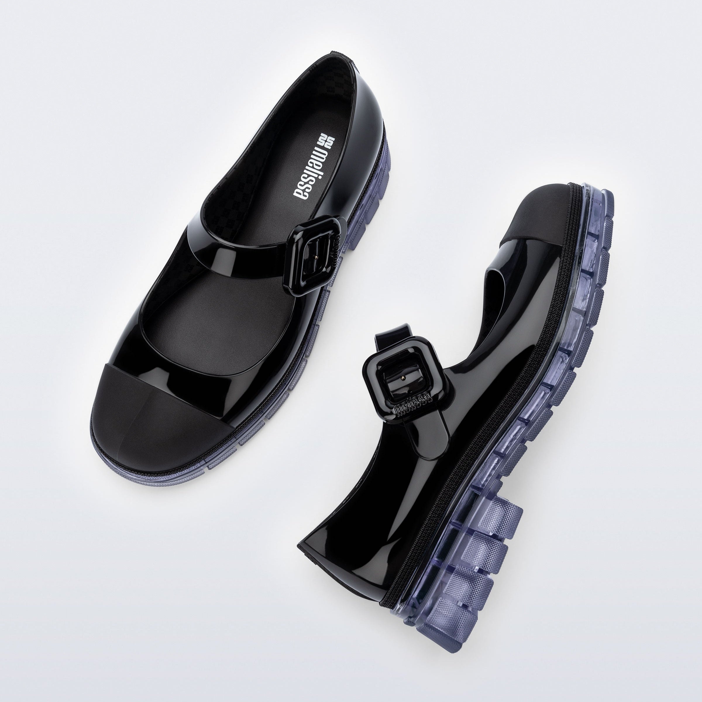 Melissa June Ad Black / Clear Damskie Półbuty Czarne