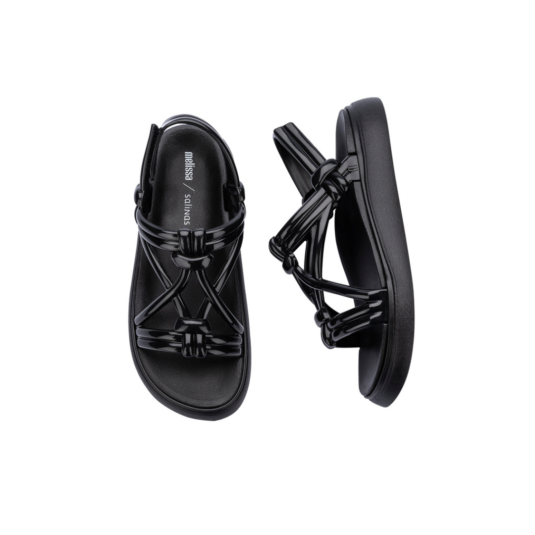 Melissa Papete Essential Sand + Black Sandały Damskie Czarne