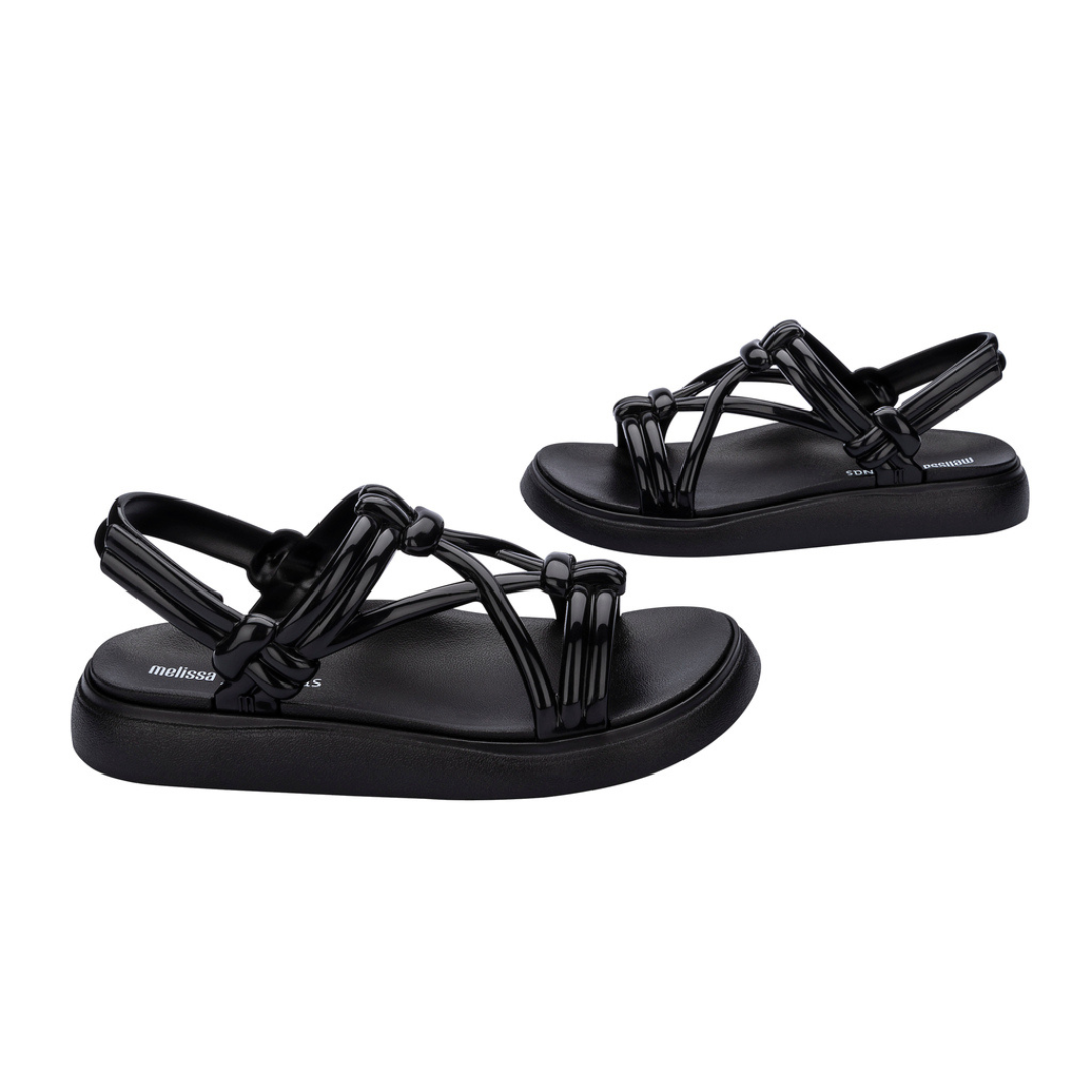 Melissa Papete Essential Sand + Black Sandały Damskie Czarne