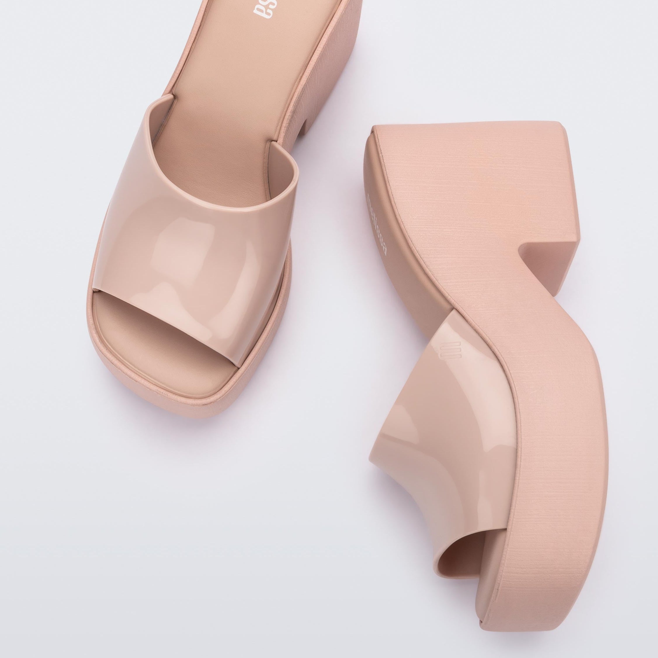 Melissa Posh AD Soft Pink Klapki Damskie Na Obcasie Jasno Różowe