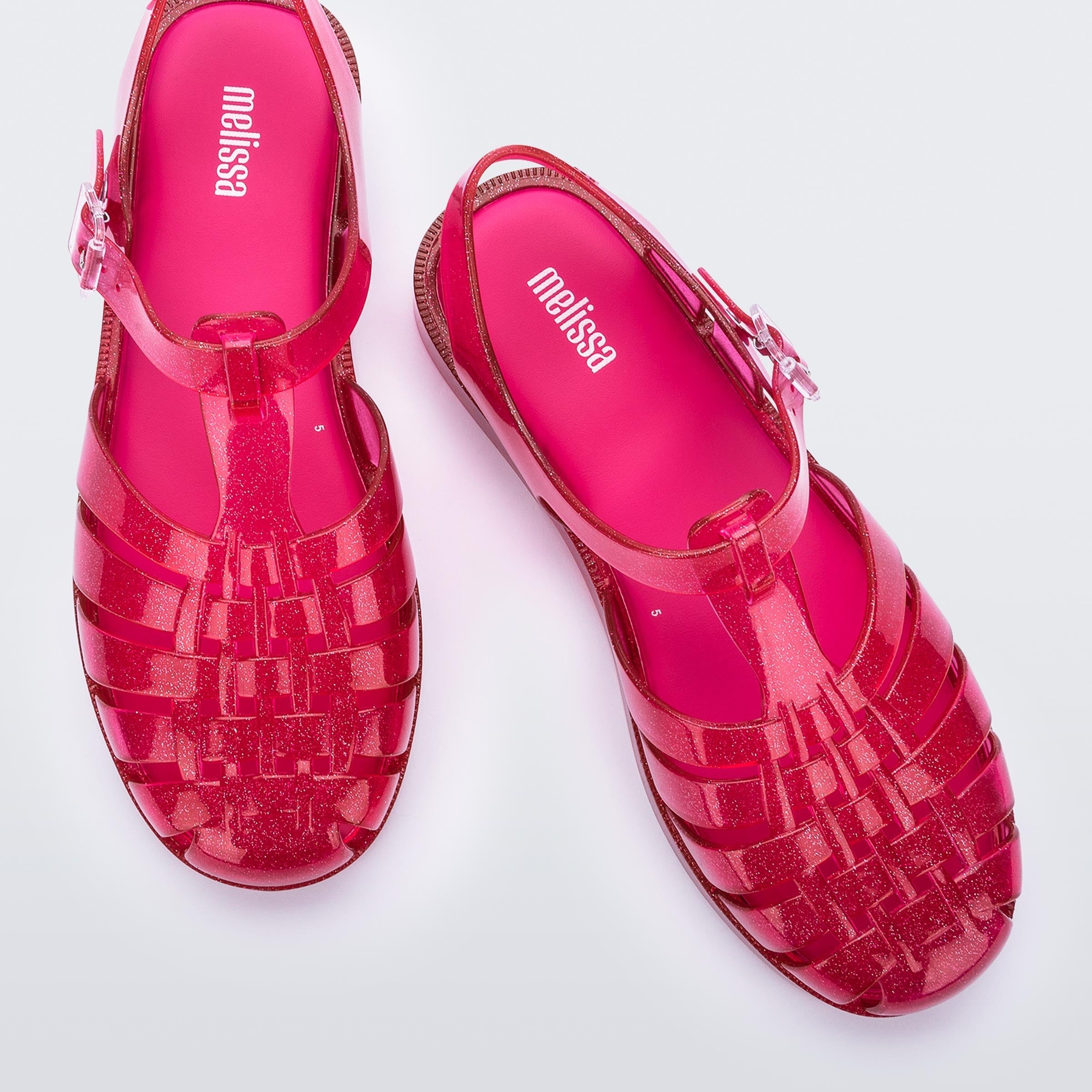 Melissa Possession Final De Ano Ad Fucsia Glitter Sandały Damskie Fuksjowe Brokat