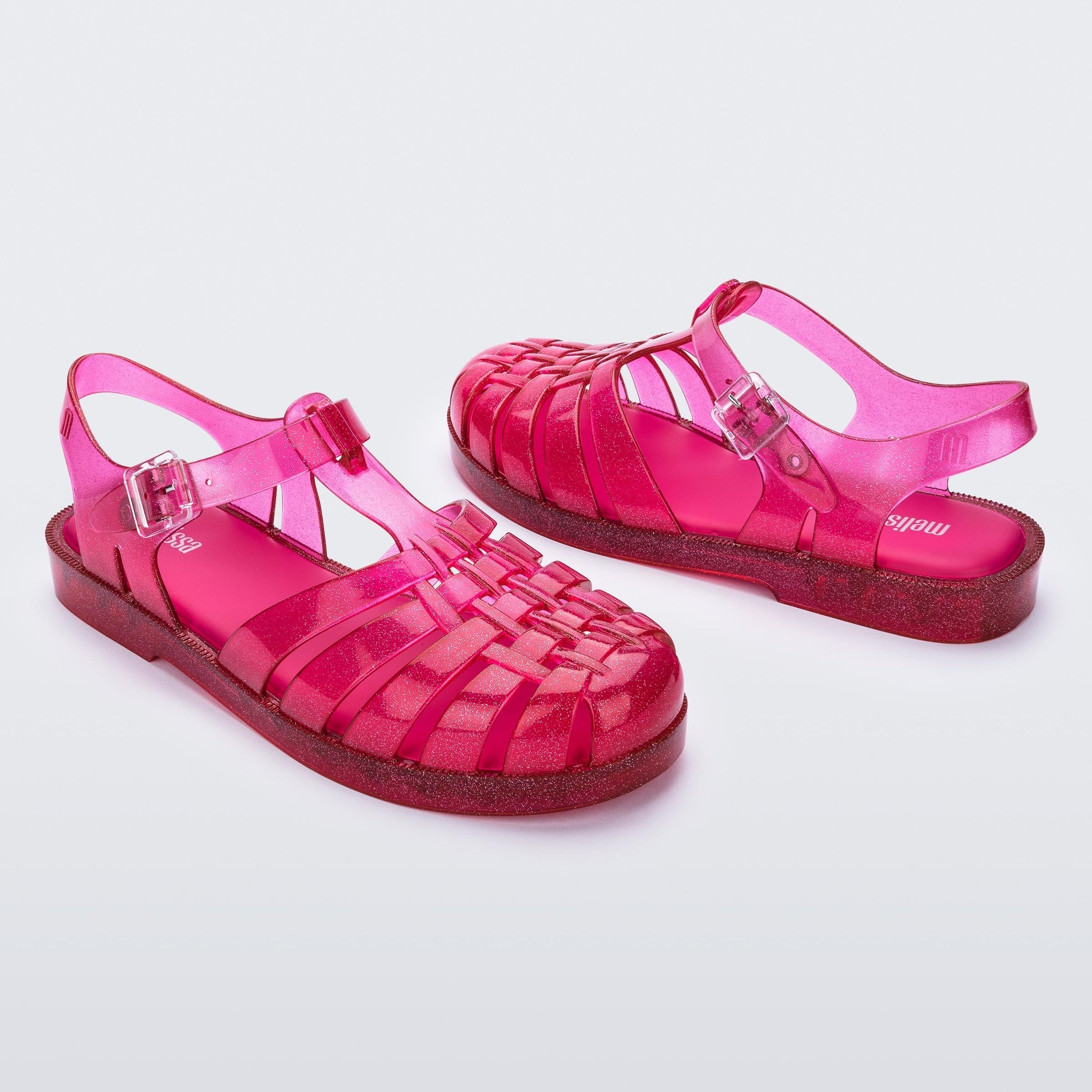 Melissa Possession Final De Ano Ad Fucsia Glitter Sandały Damskie Fuksjowe Brokat