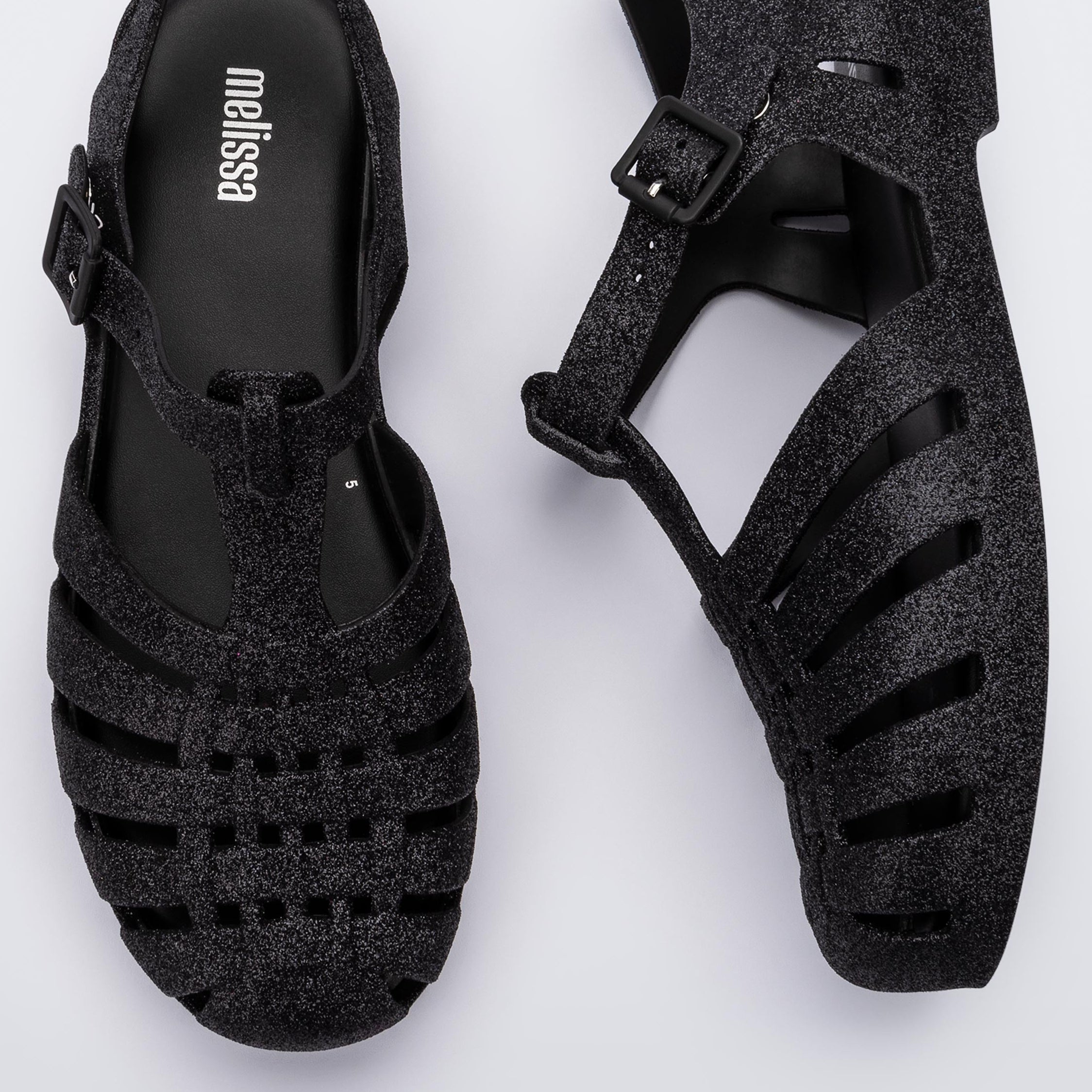 Melissa Possession Glitter AD Black Sandały Damskie Brokat Czarne