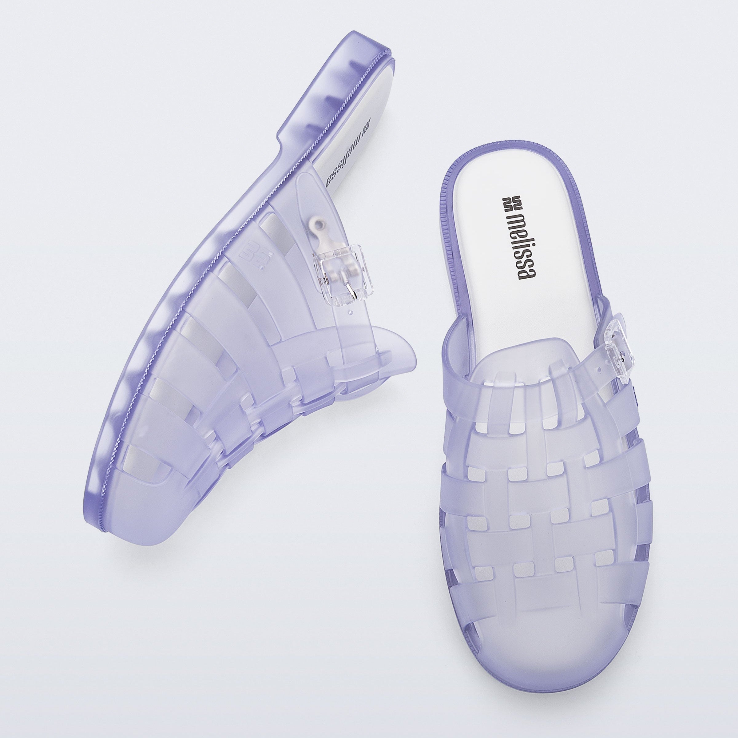 Melissa Possession Mule AD Frosted Glass / White Sandały Damskie Przezroczyste