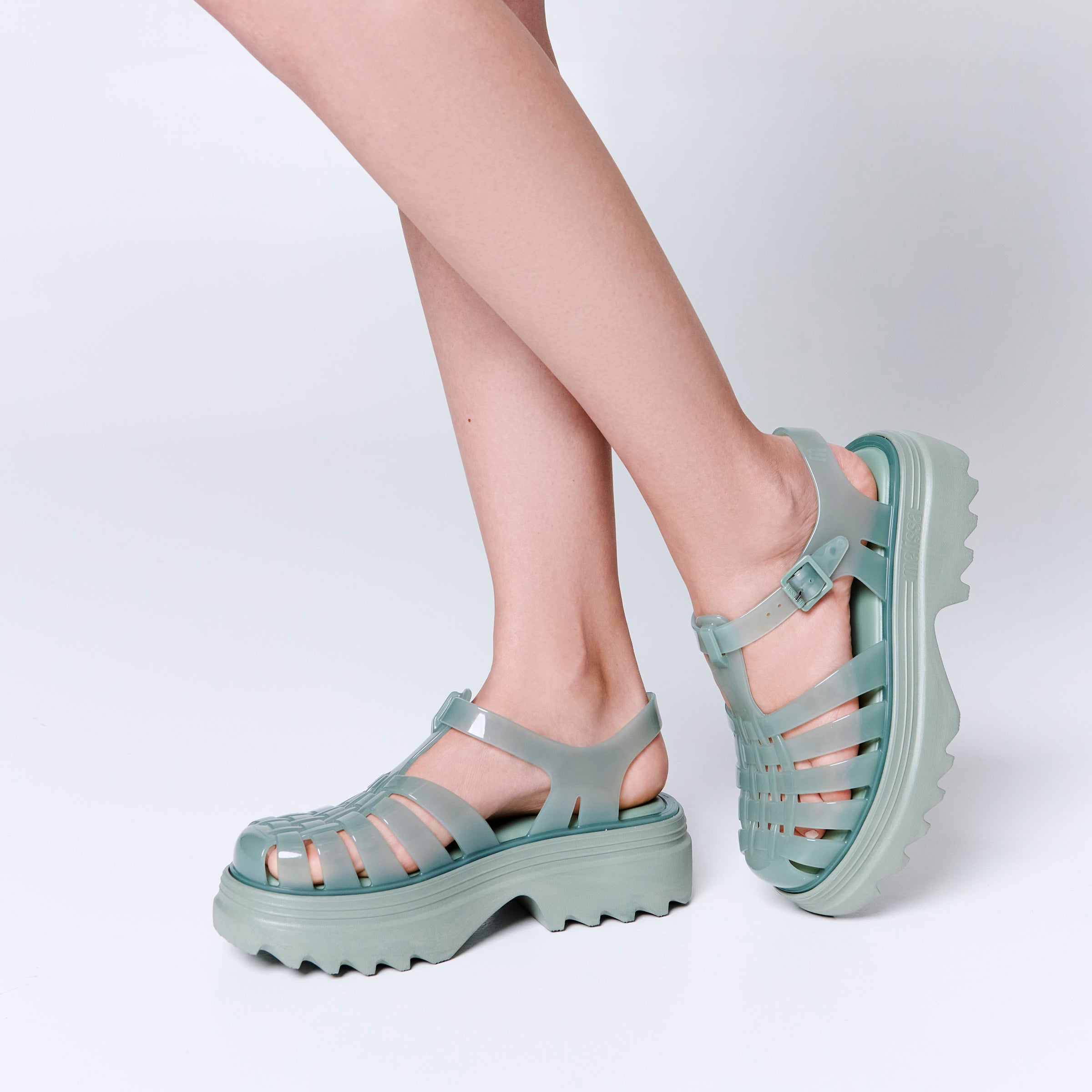 Melissa Possession Platform II AD Green Sandały Na Platformie Damskie Zielone