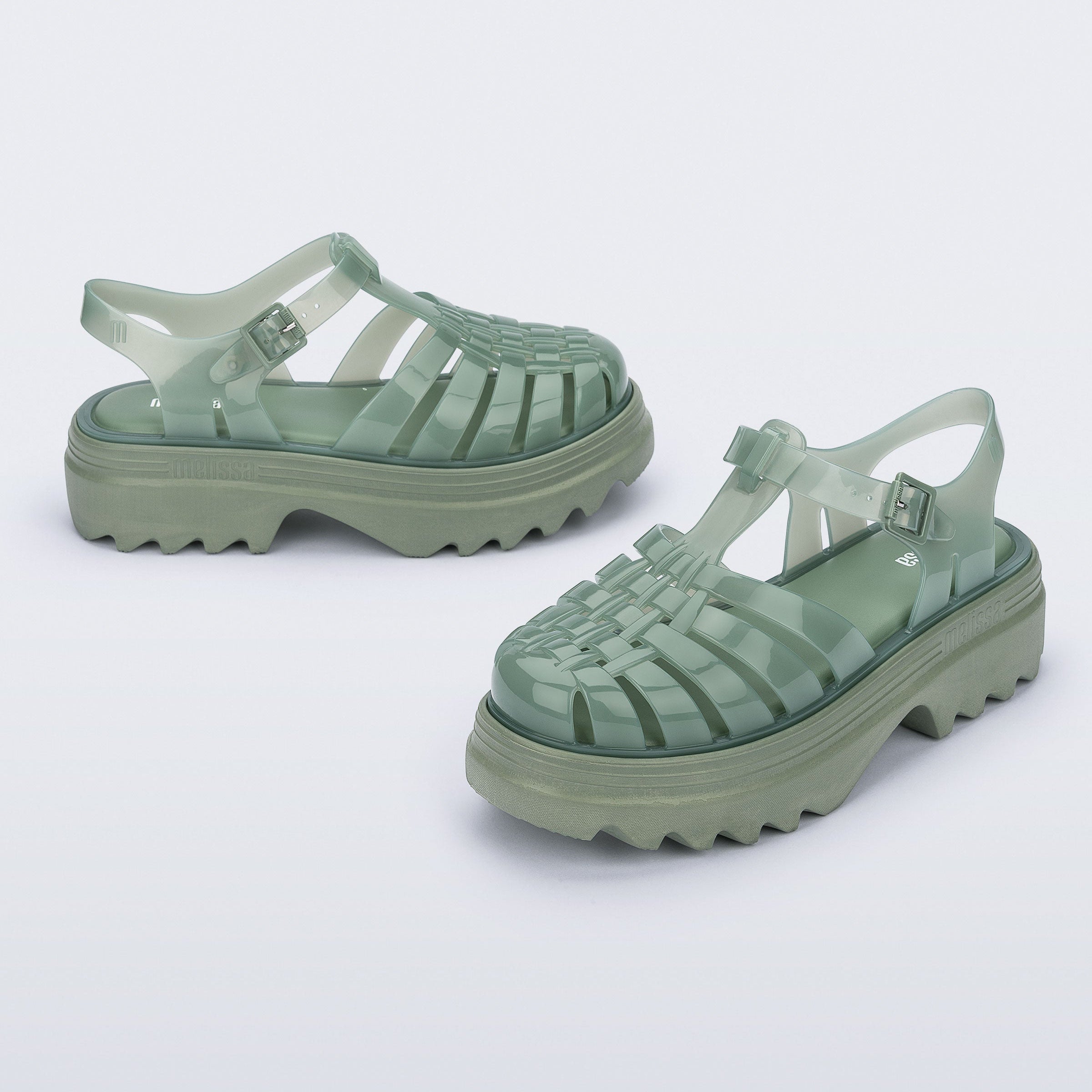 Melissa Possession Platform II AD Green Sandały Na Platformie Damskie Zielone