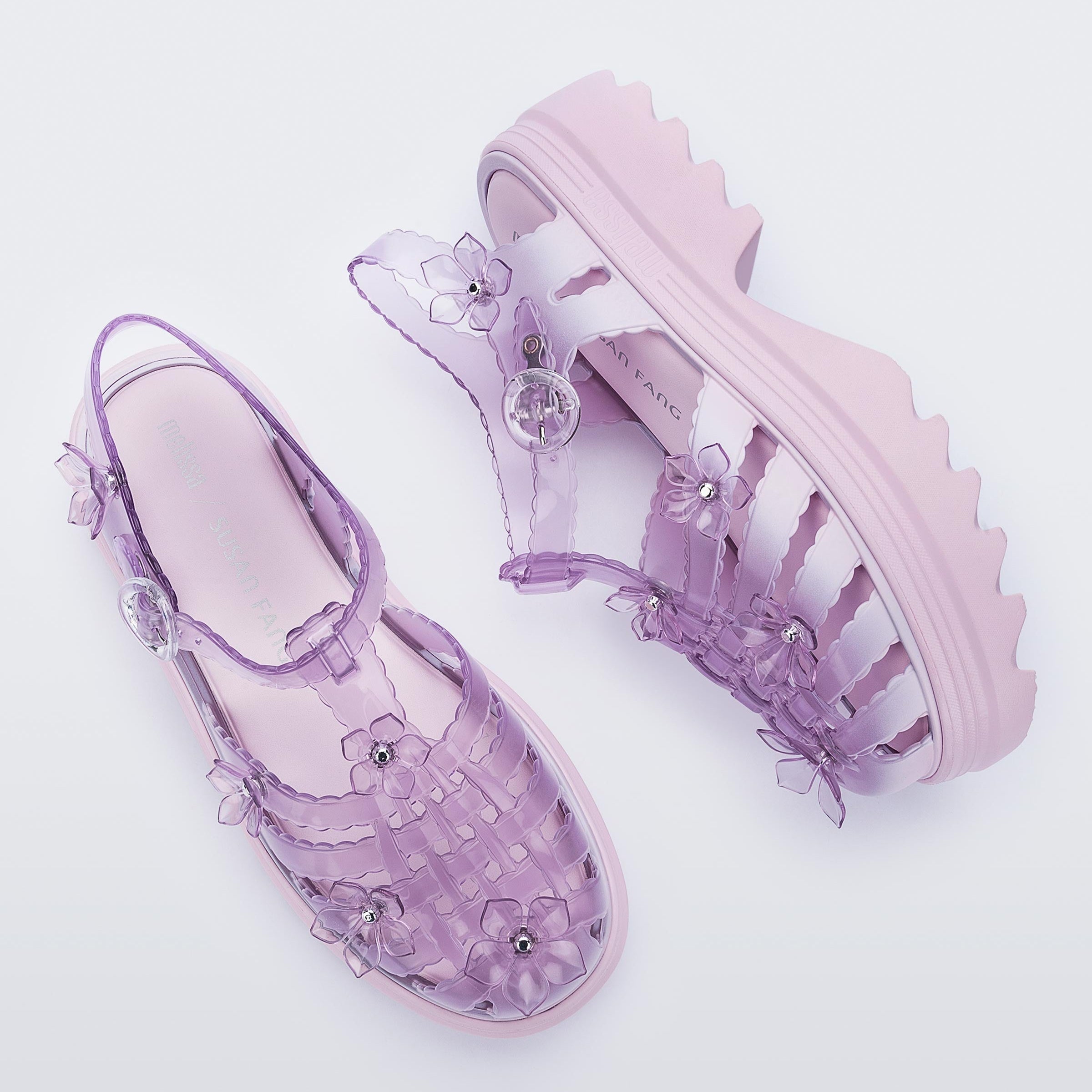 Melissa Possession Platform Sakura + Susan Fang AD Pink/ Transparent Pink Sandały Damskie na Platformie Różowe