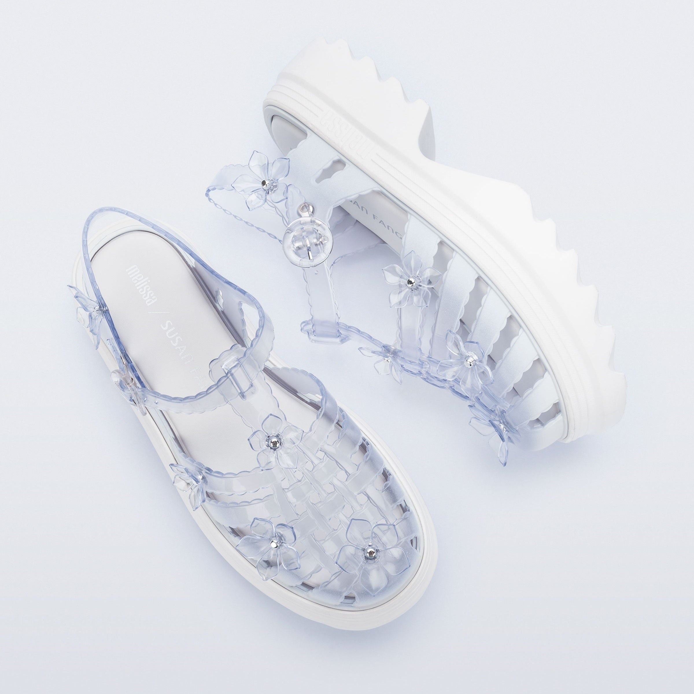Melissa Possession Platform Sakura + Susan Fang AD White/ Clear Sandały Damskie na Platformie Transparentne