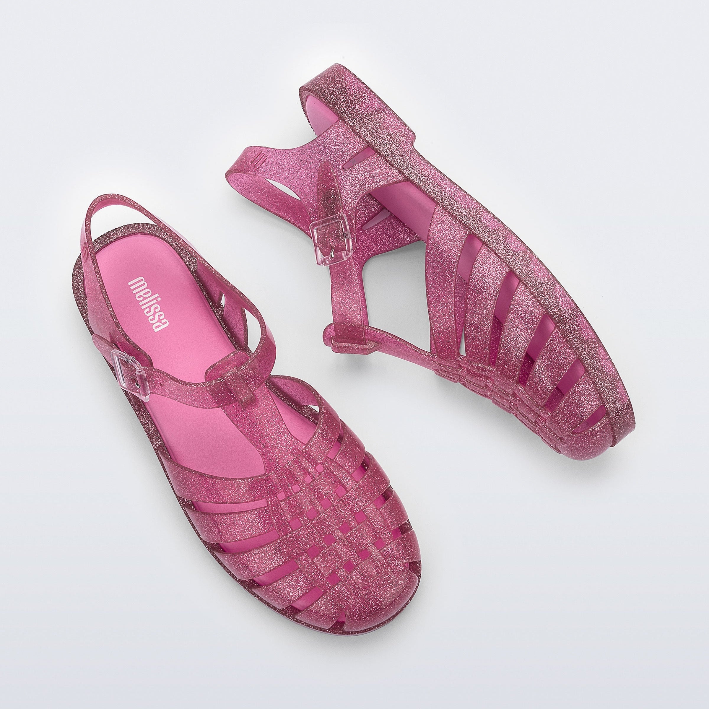 Melissa Possession Shiny AD Fucsia Glitter Sandały Damskie Fuksjowe Brokat