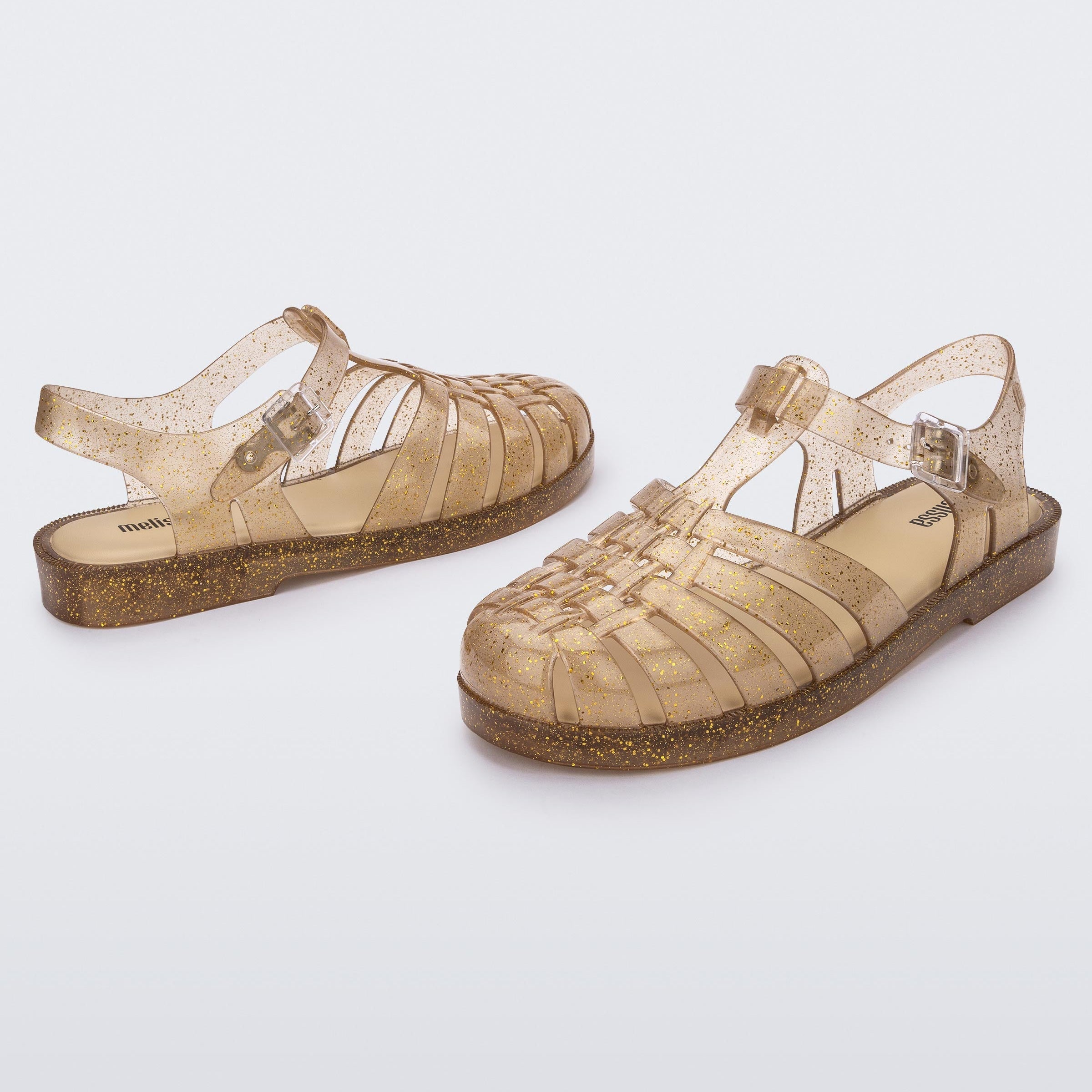 Melissa Possession Shiny AD Gold Glitter Sandały Damskie Złote Brokat