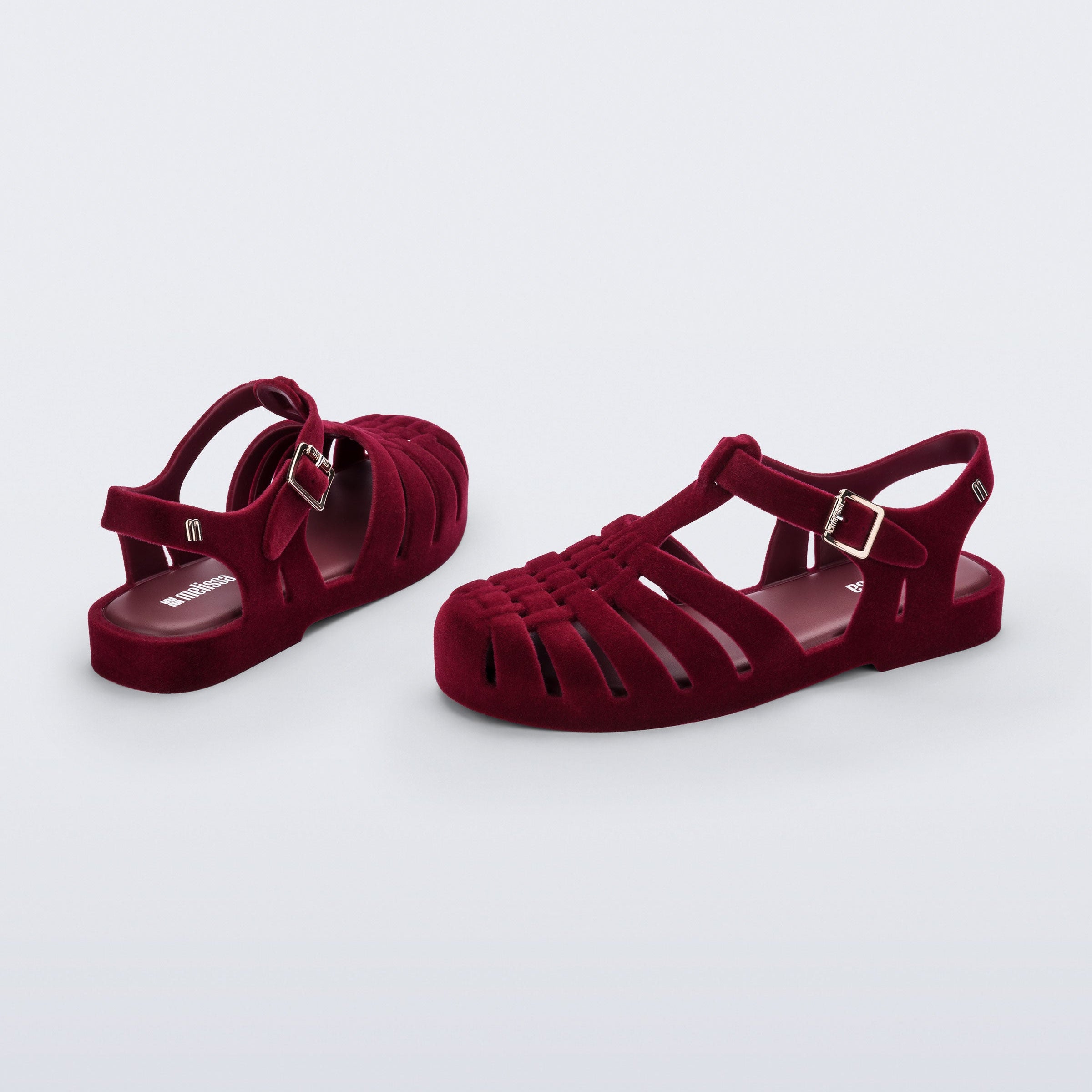 Melissa Possession Velvet II AD Red Flocked Sandały Damskie Czerwone
