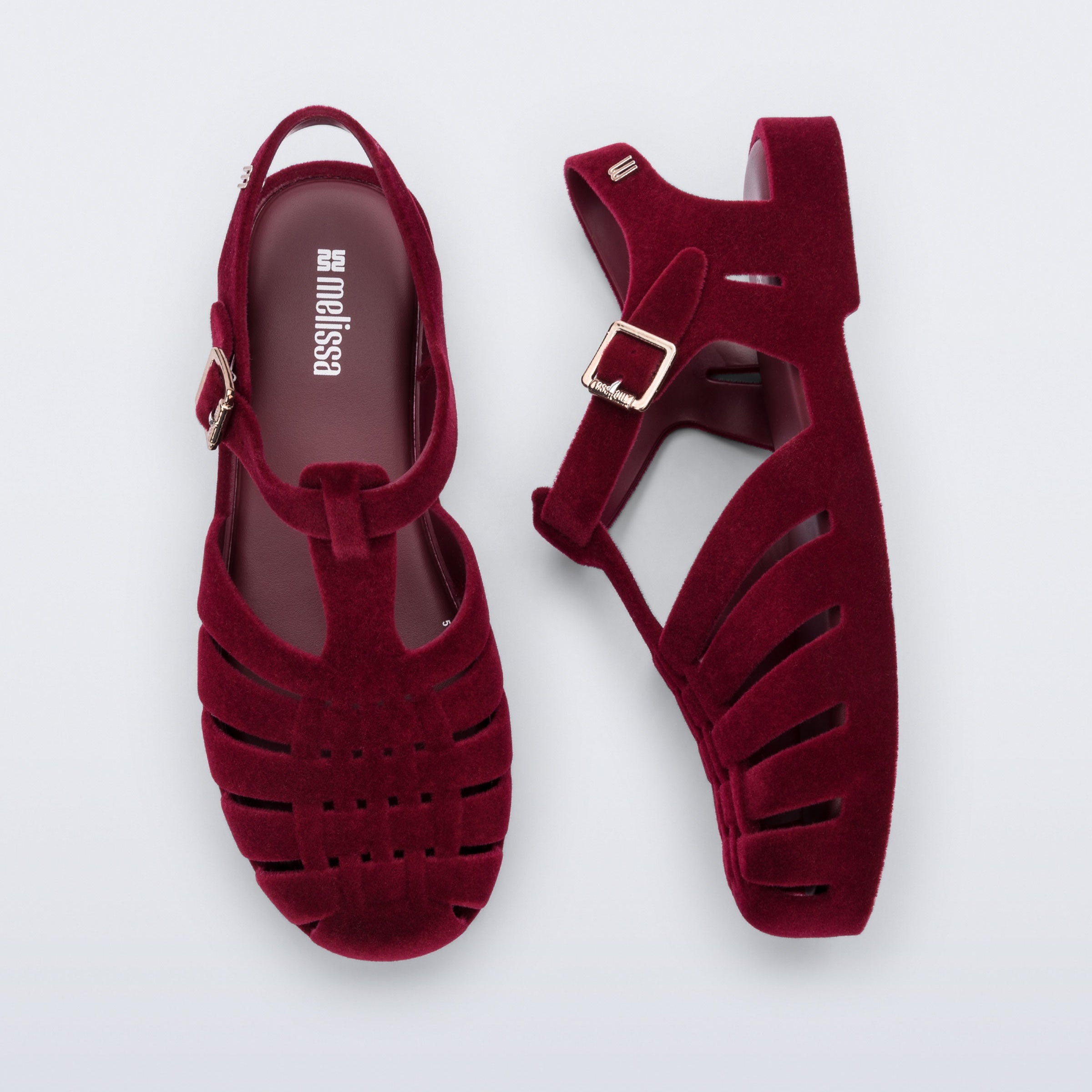 Melissa Possession Velvet II AD Red Flocked Sandały Damskie Czerwone