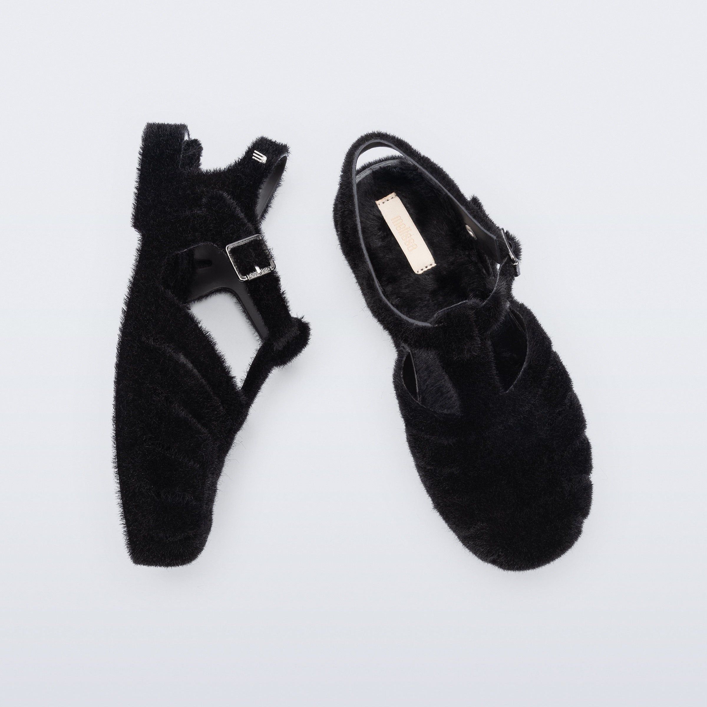 Melissa Possession Warm AD Black Flocked Sandały Damskie Czarne