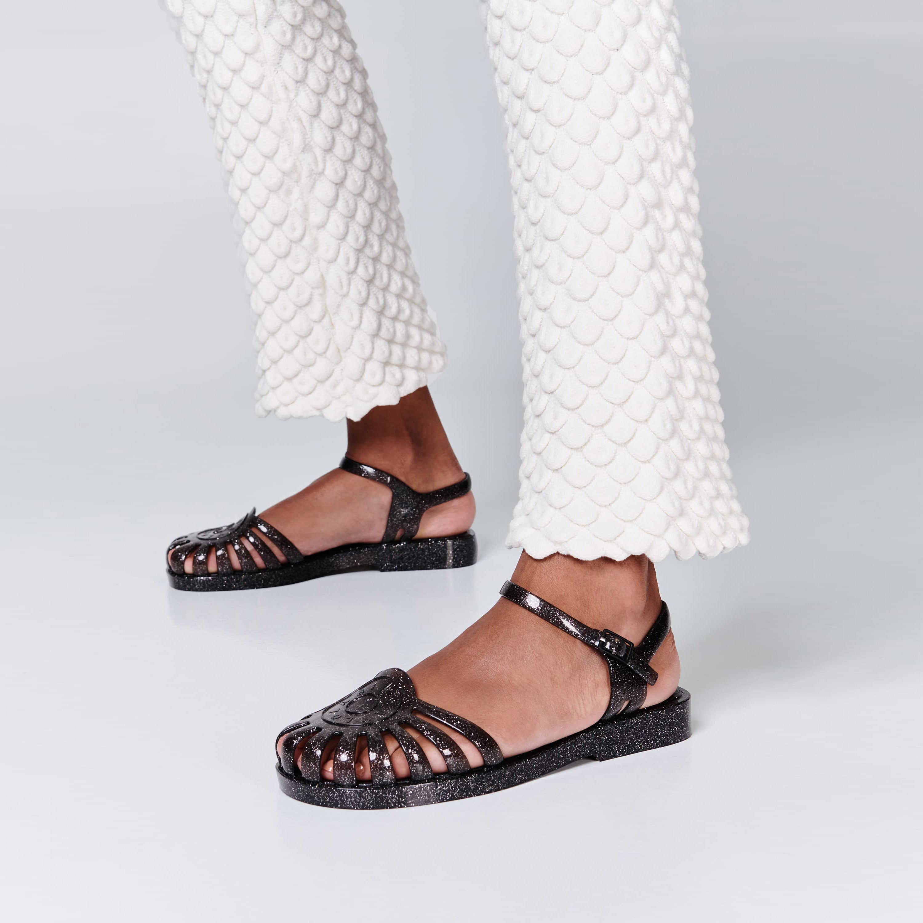 Melissa Sandal + Bimba Y Lola AD Glitter Black Sandały Damskie Czarne Brokat