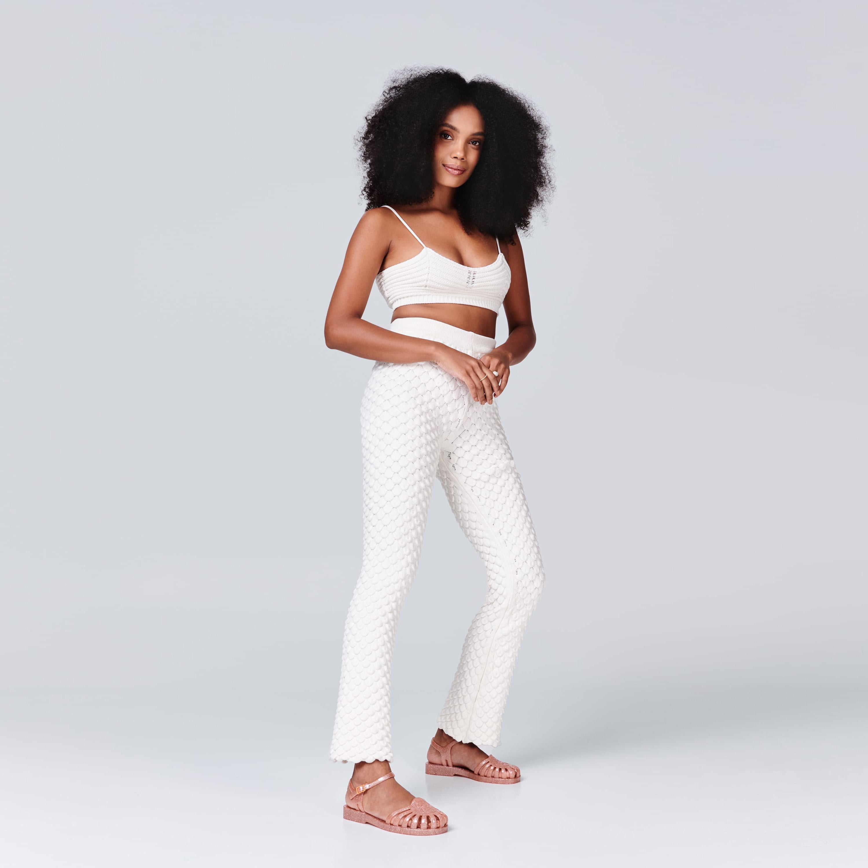 Melissa Sandal + Bimba Y Lola AD Glitter Orange Sandały Damskie Pomarańczowe Brokat