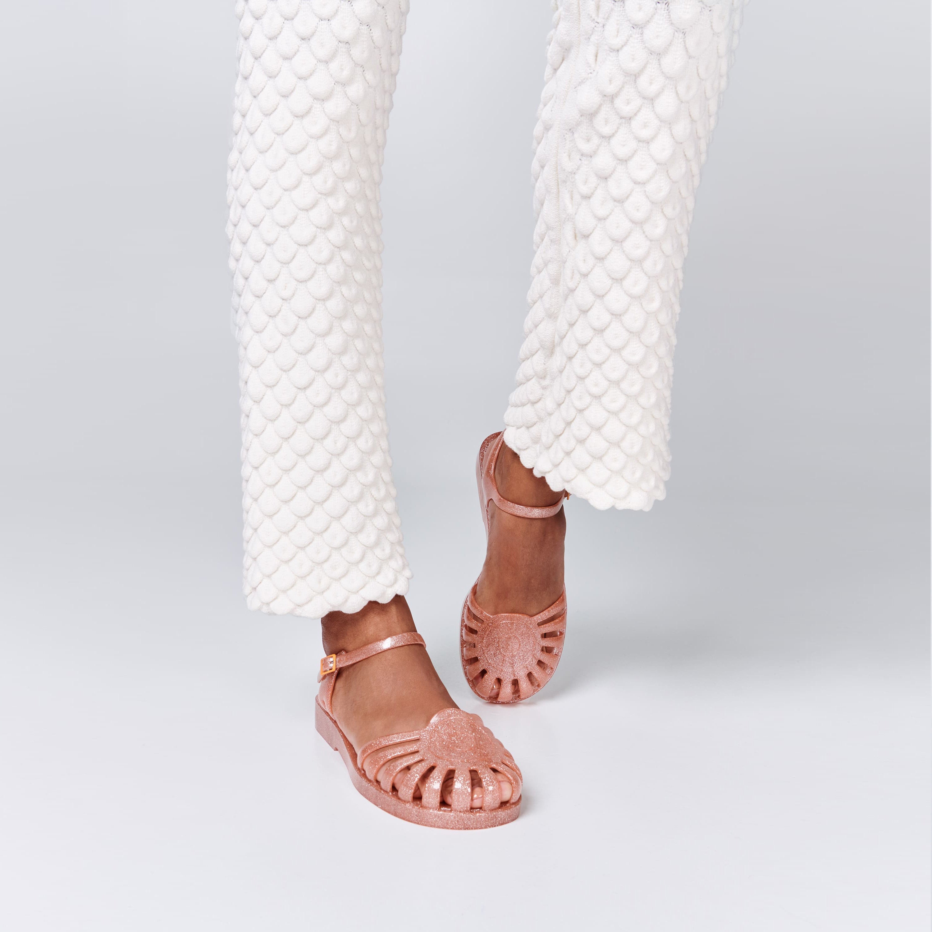 Melissa Sandal + Bimba Y Lola AD Glitter Orange Sandały Damskie Pomarańczowe Brokat