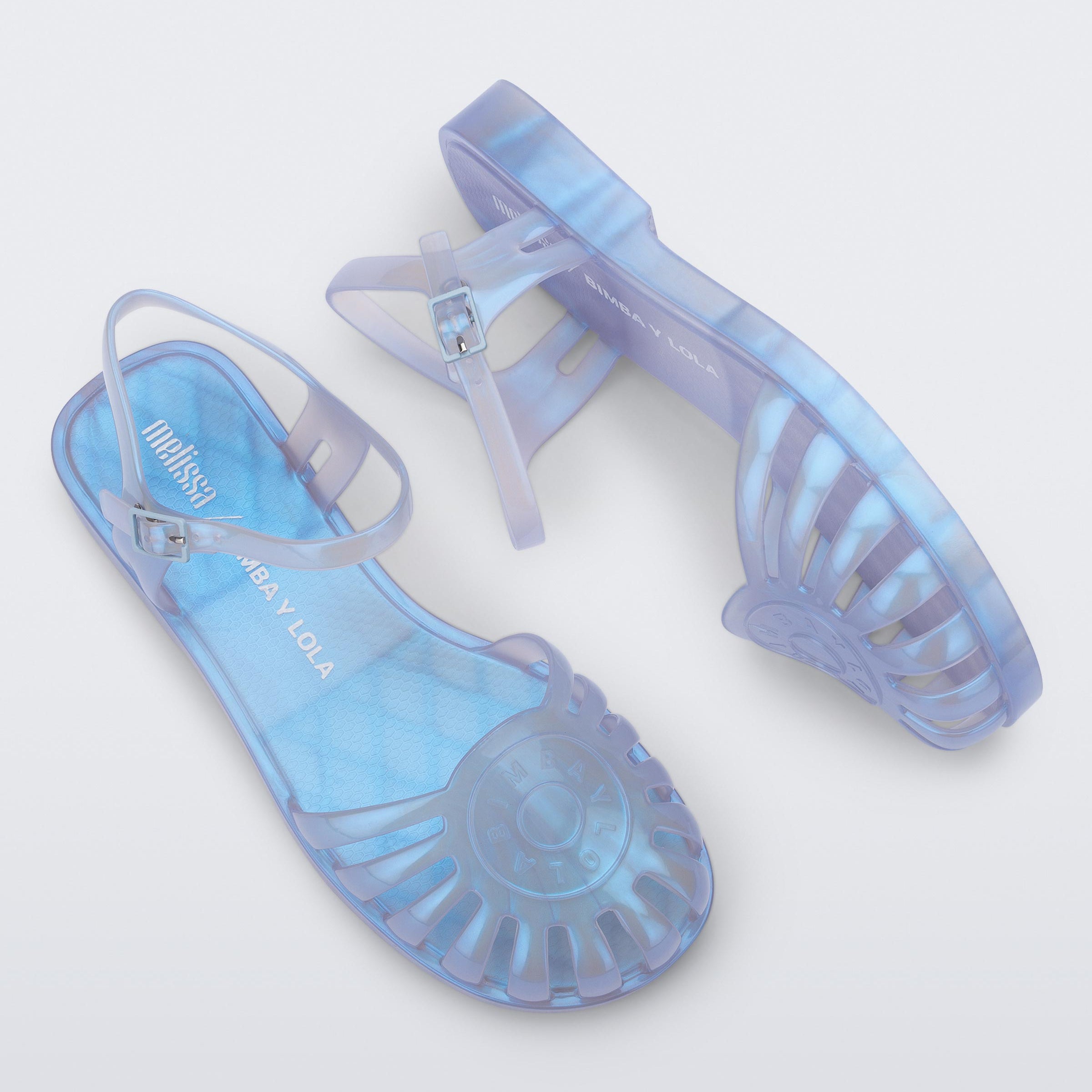 Melissa Sandal + Bimba Y Lola AD Pearly Blue Sandały Damskie Niebieskie Perłowe