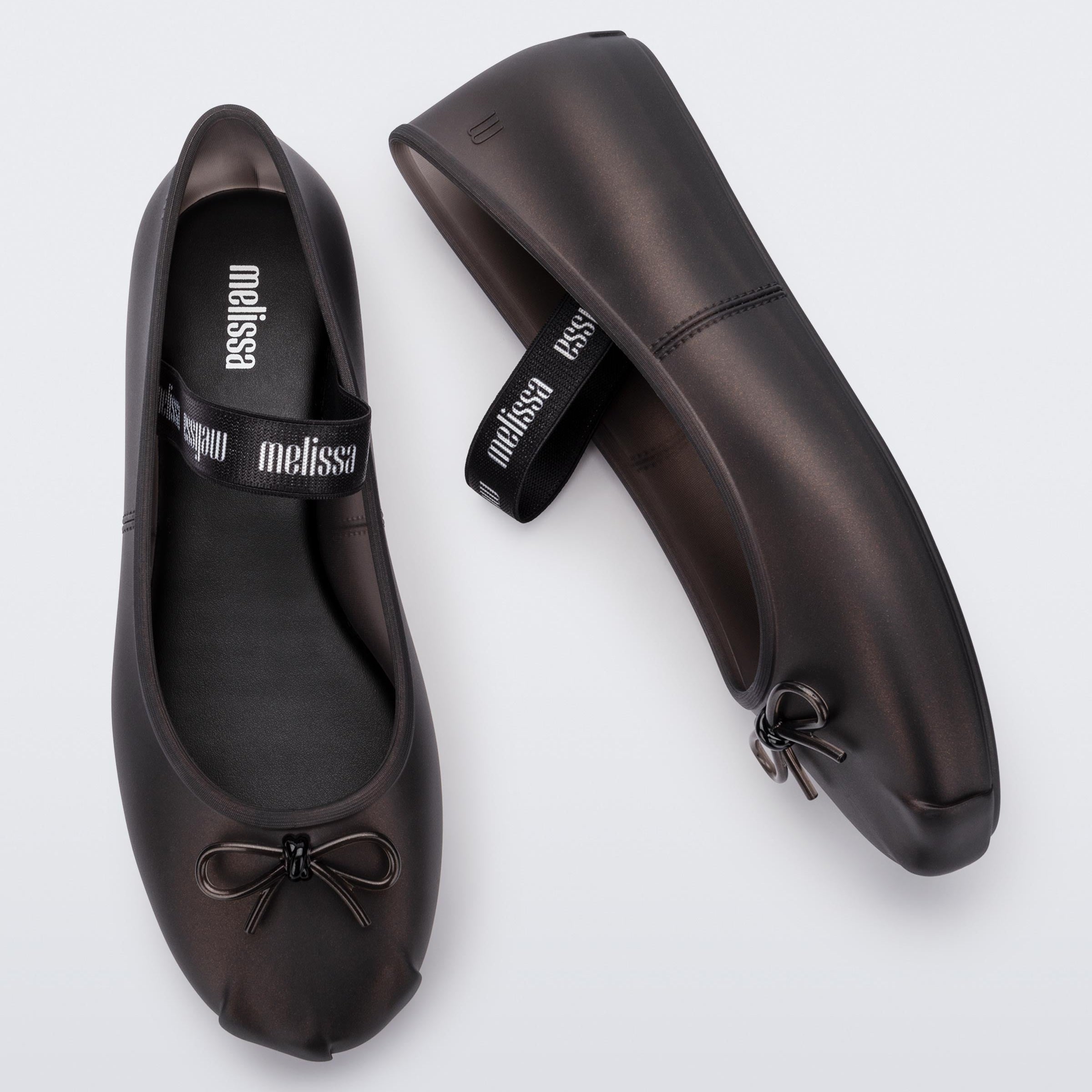 Melissa Sophie Ad Pearly Black Baleriny Damskie Perłowe Czarne