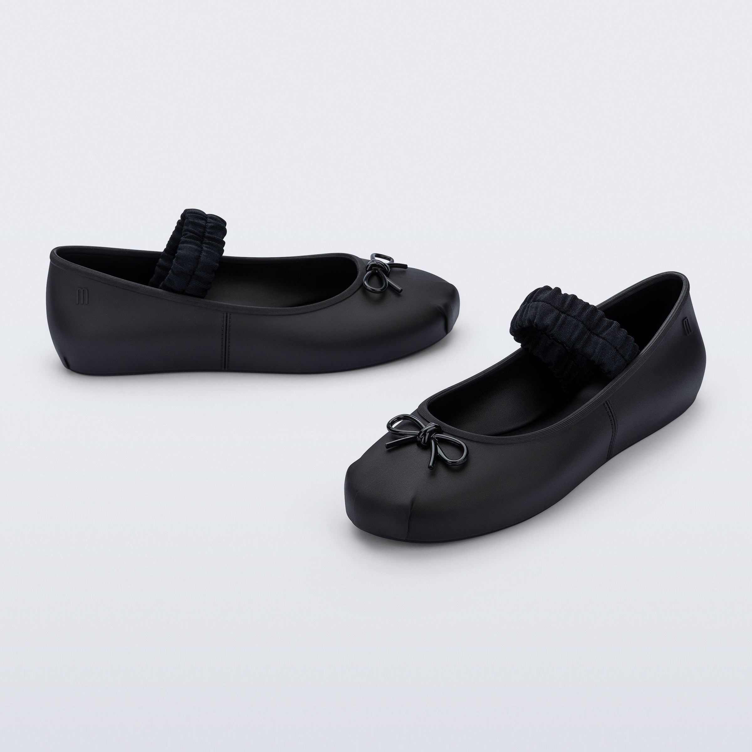 Melissa Sophie Scrunch AD Matt Black Baleriny Damskie Matowe Czarne