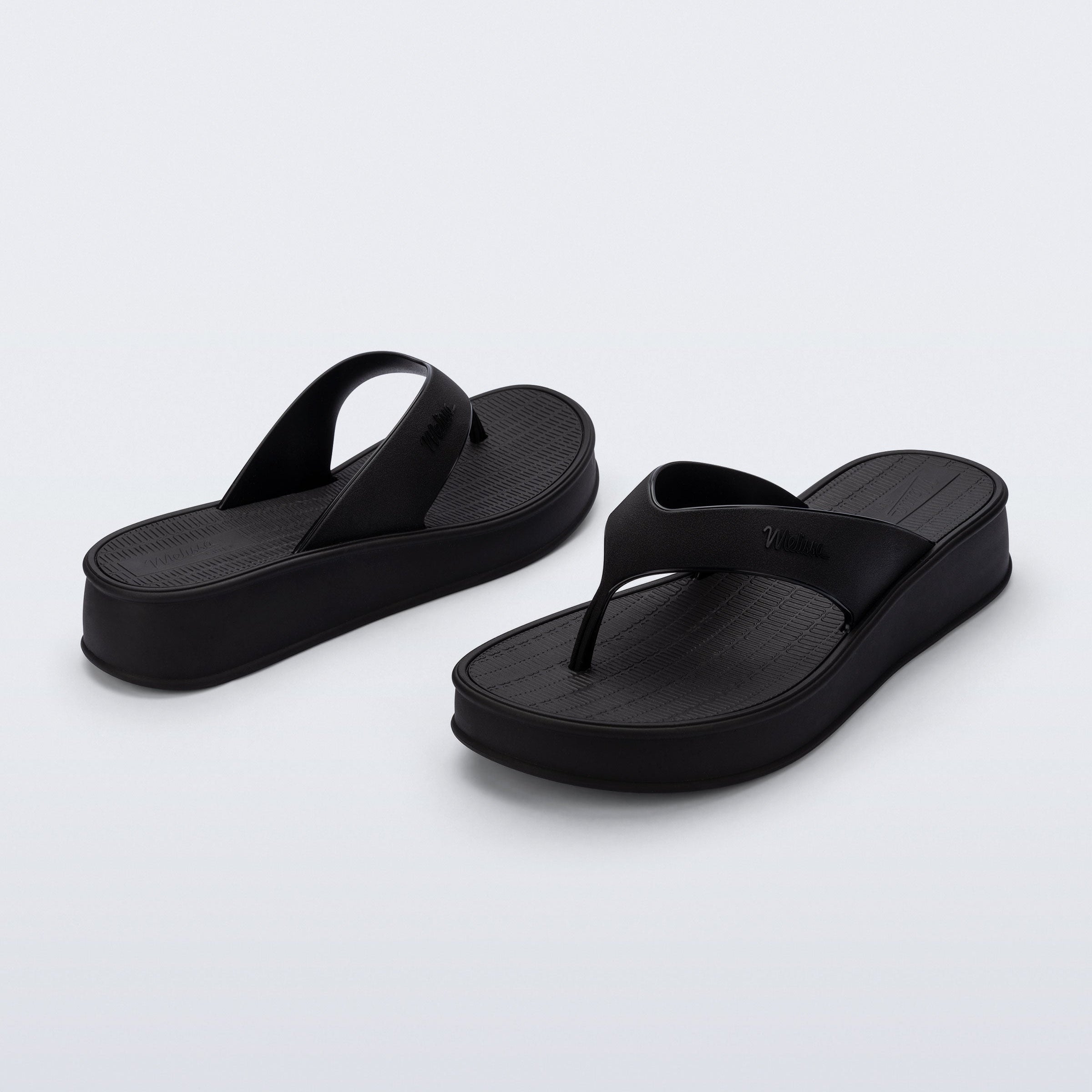 Melissa Sun Flip Flop Platform AD Black Klapki Damskie Na Platformie Czarne