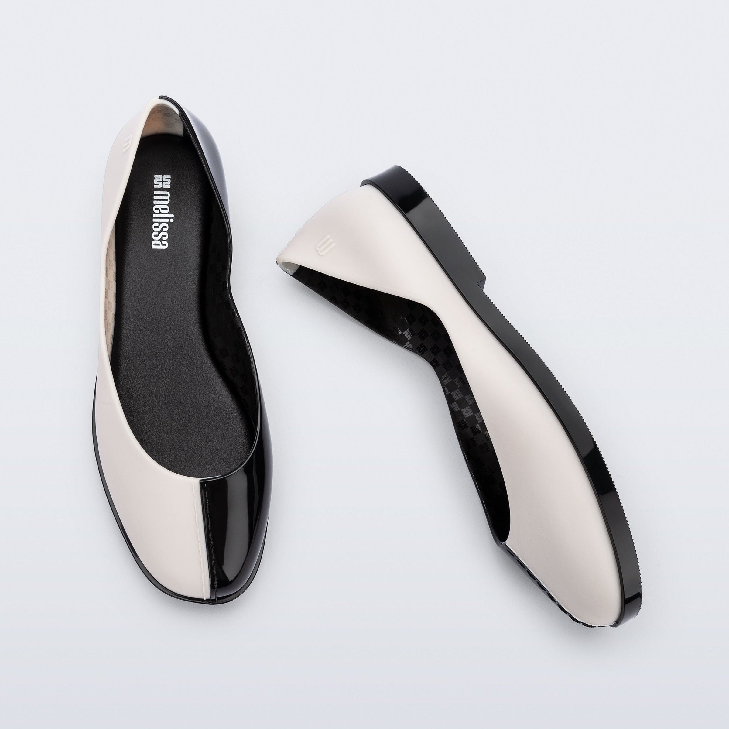 Melissa Switch Ad Black / White Baleriny Damskie Czarno-Białe