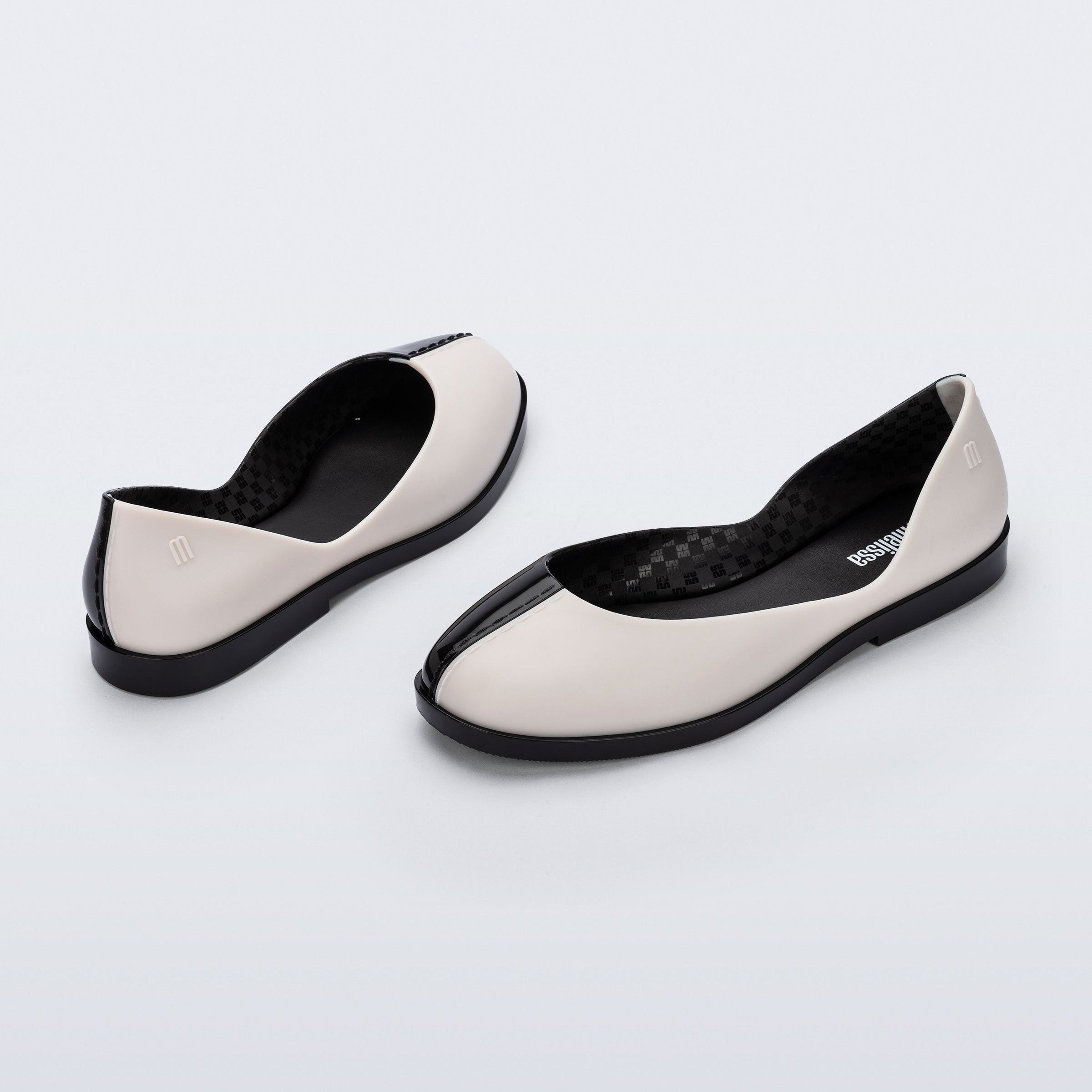 Melissa Switch Ad Black / White Baleriny Damskie Czarno-Białe
