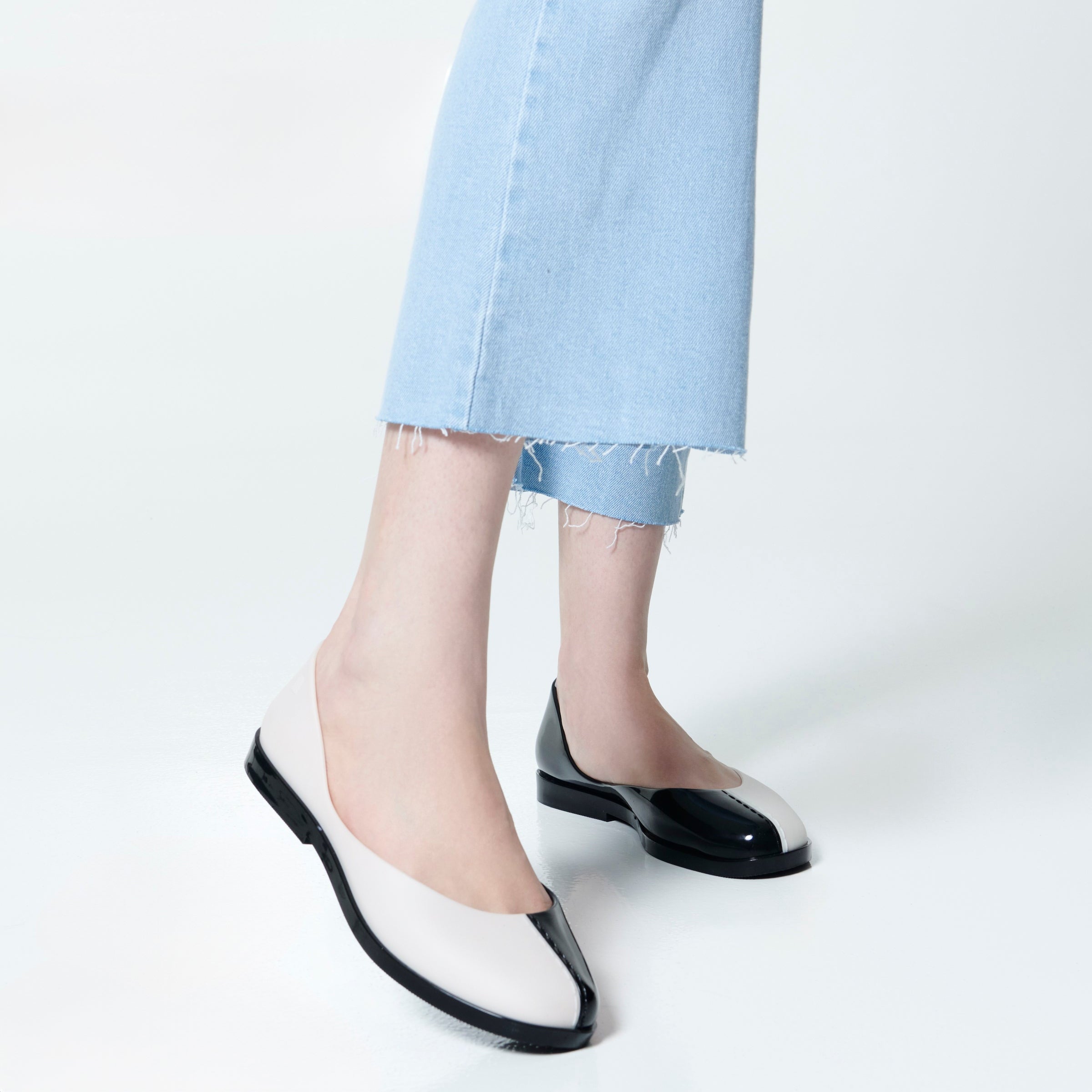 Melissa Switch Ad Black / White Baleriny Damskie Czarno-Białe