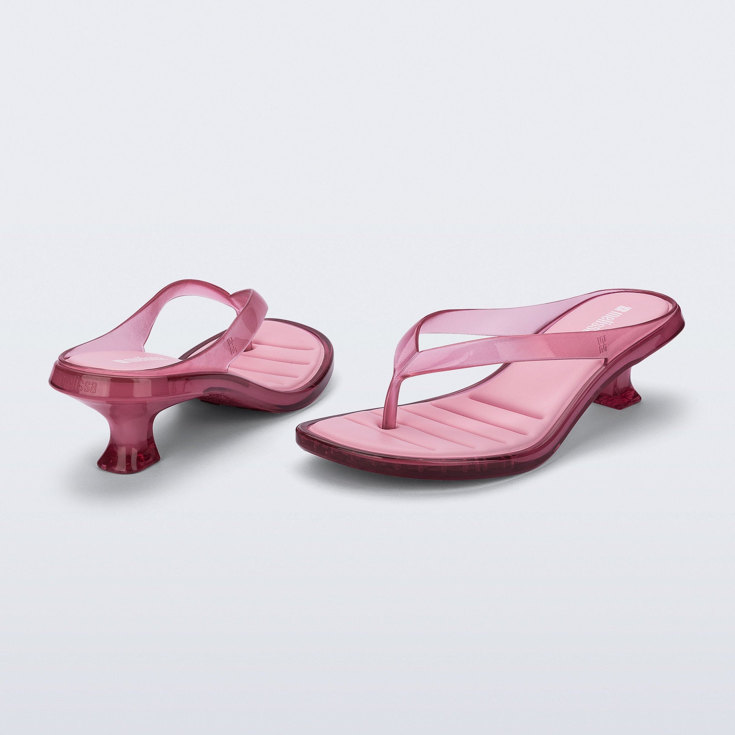 Melissa Thong Kitten Heel AD Pink Klapki Damskie Na Obcasie Różowe