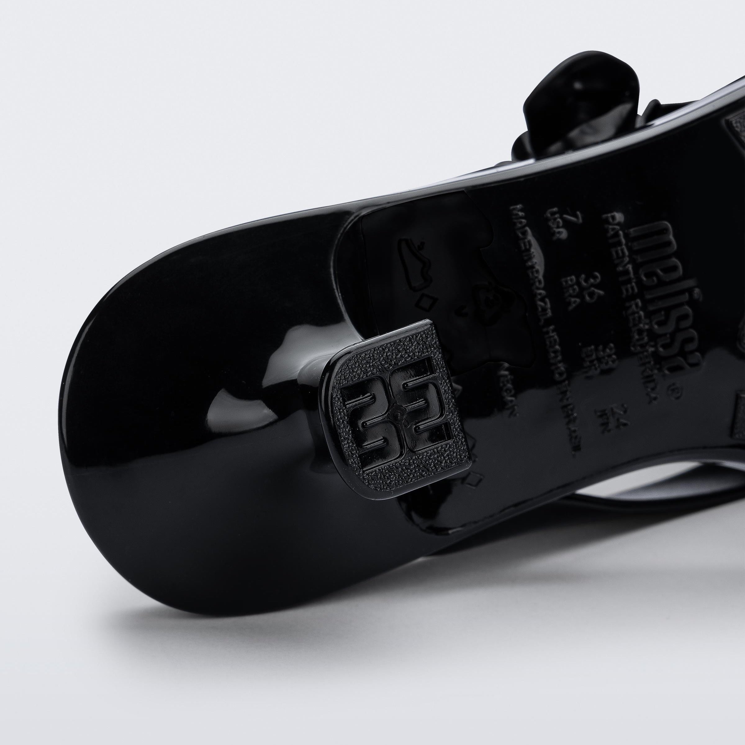 Melissa Thong Kitten Heel Petals AD Black Klapki Damskie Na Obcasie Czarne