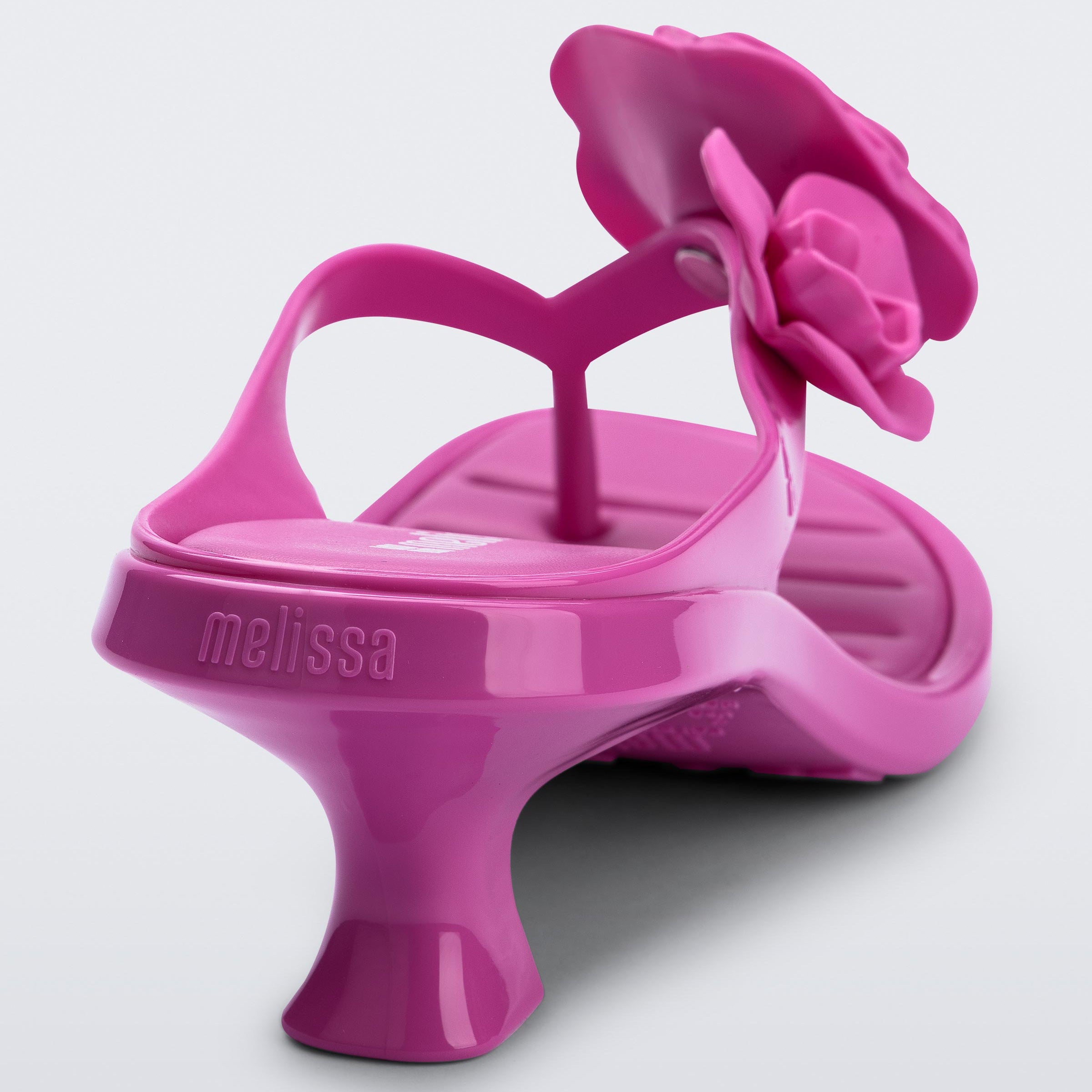 Melissa Thong Kitten Heel Petals AD Lilac Klapki Damskie Na Obcasie Liliowe