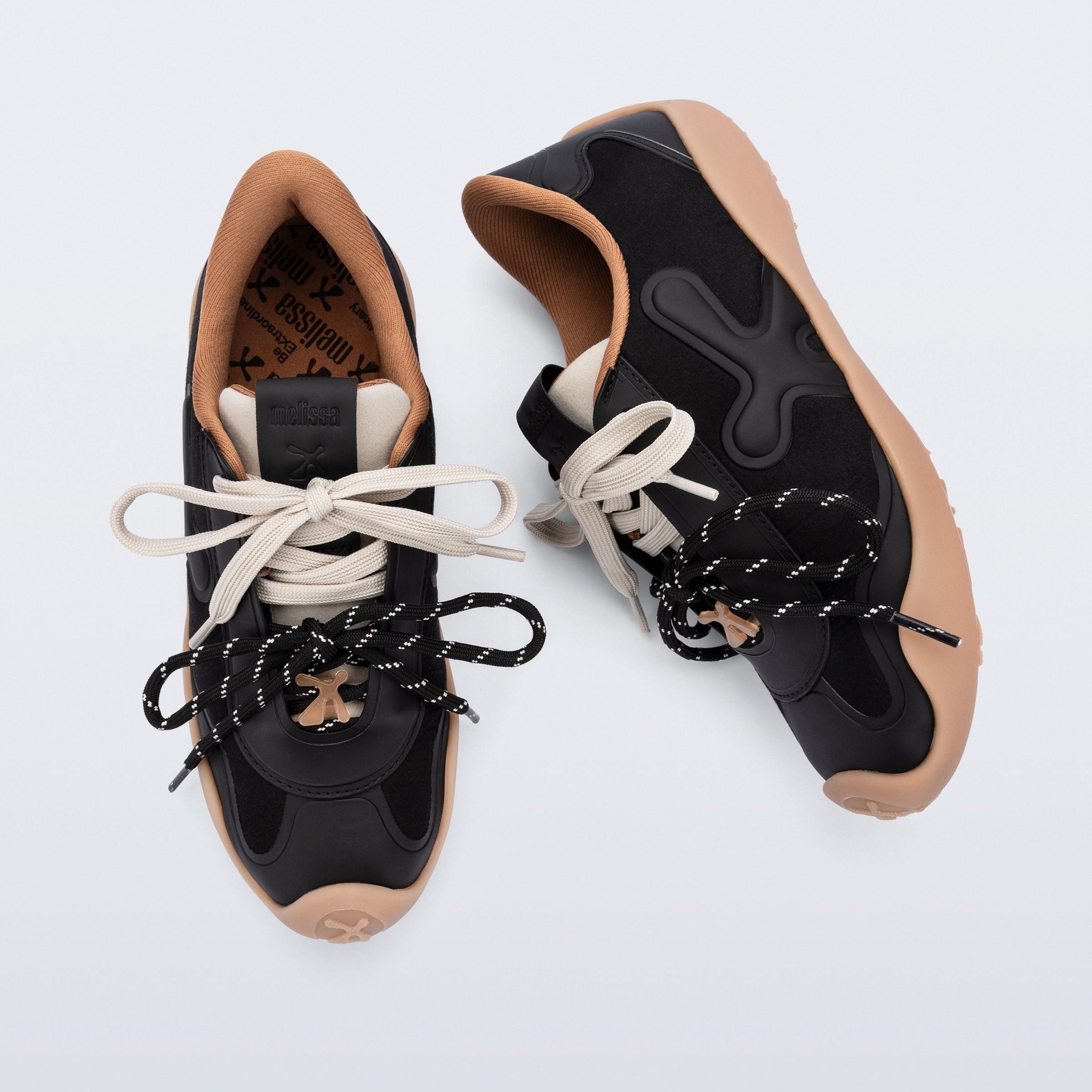Melissa X Bend Ad Black / Beige Sneakersy Damskie Czarne