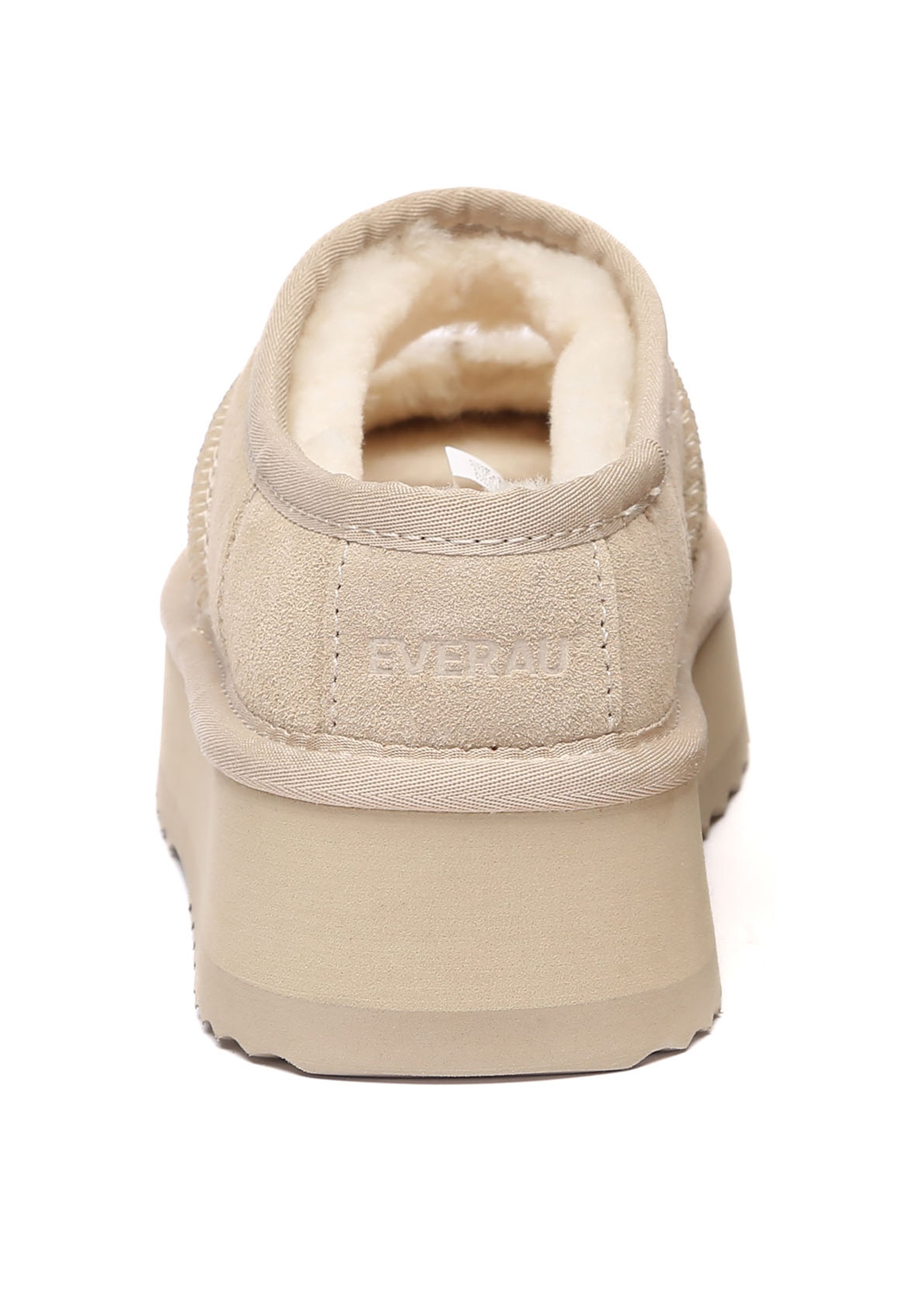 EVERAU Plumed Ankle Platform Slippers Kapcie Piaskowe