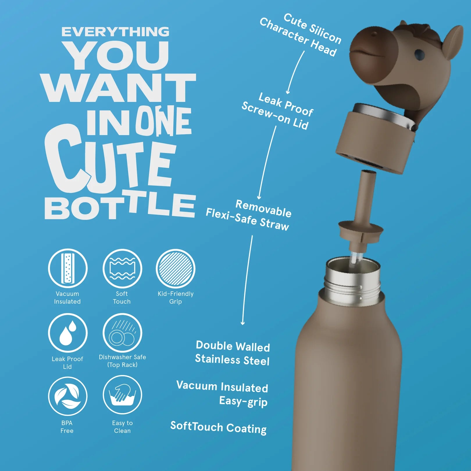 Asobu Butelka Termiczna Bestie Bottle 460ml Koń
