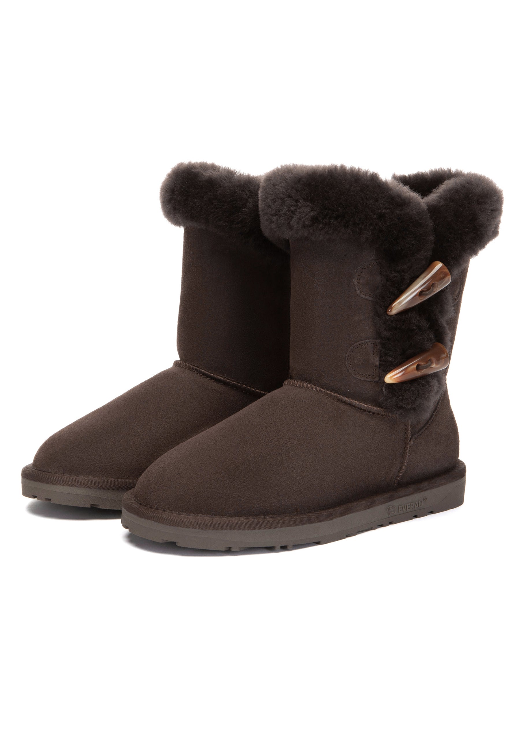 EVERAU Stork Chocolate Short Boots Botki Brązowe