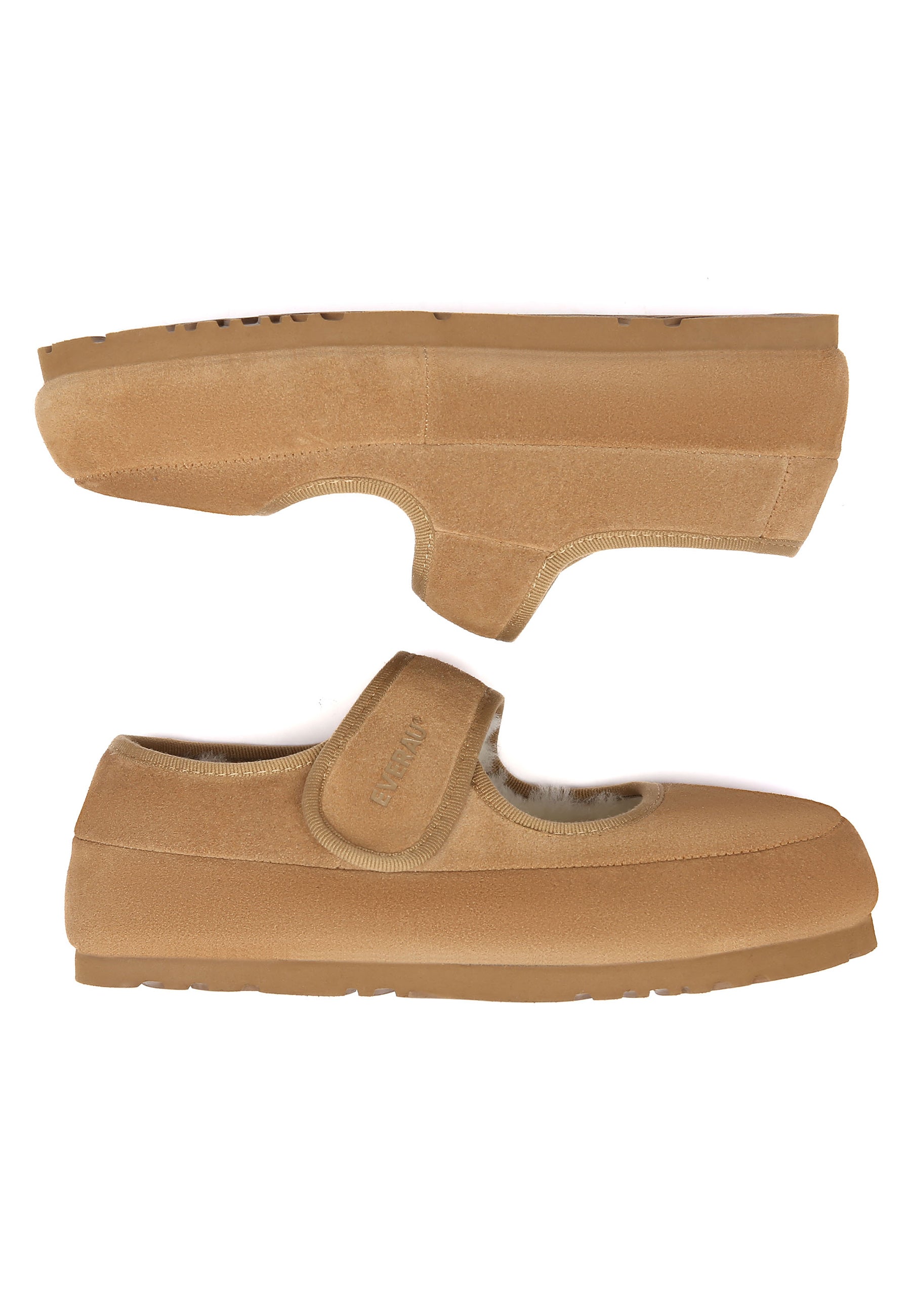 EVERAU Teal Adjustable Strap Slippers Kapcie Brązowe