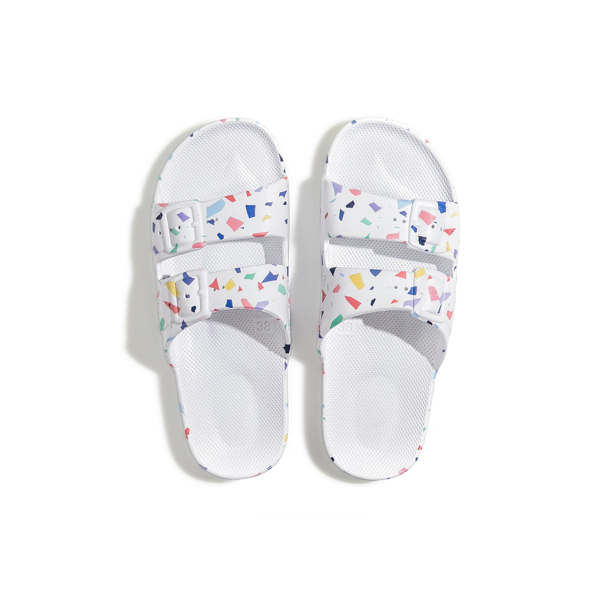 Freedom Moses Women's Flip-Flops Terrazzo White Color White