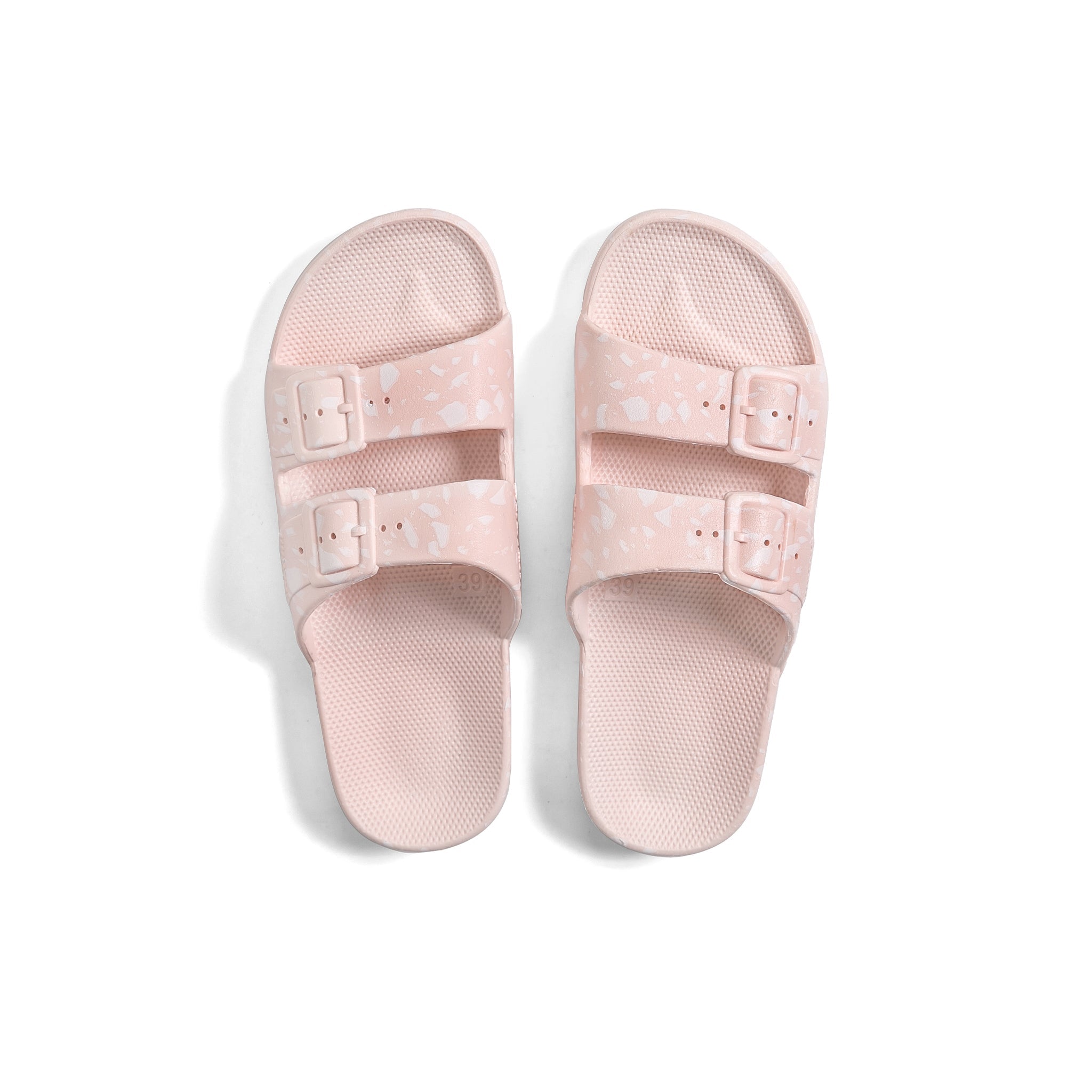Freedom Moses Children's Slippers White Terrazzo Rosa Pink