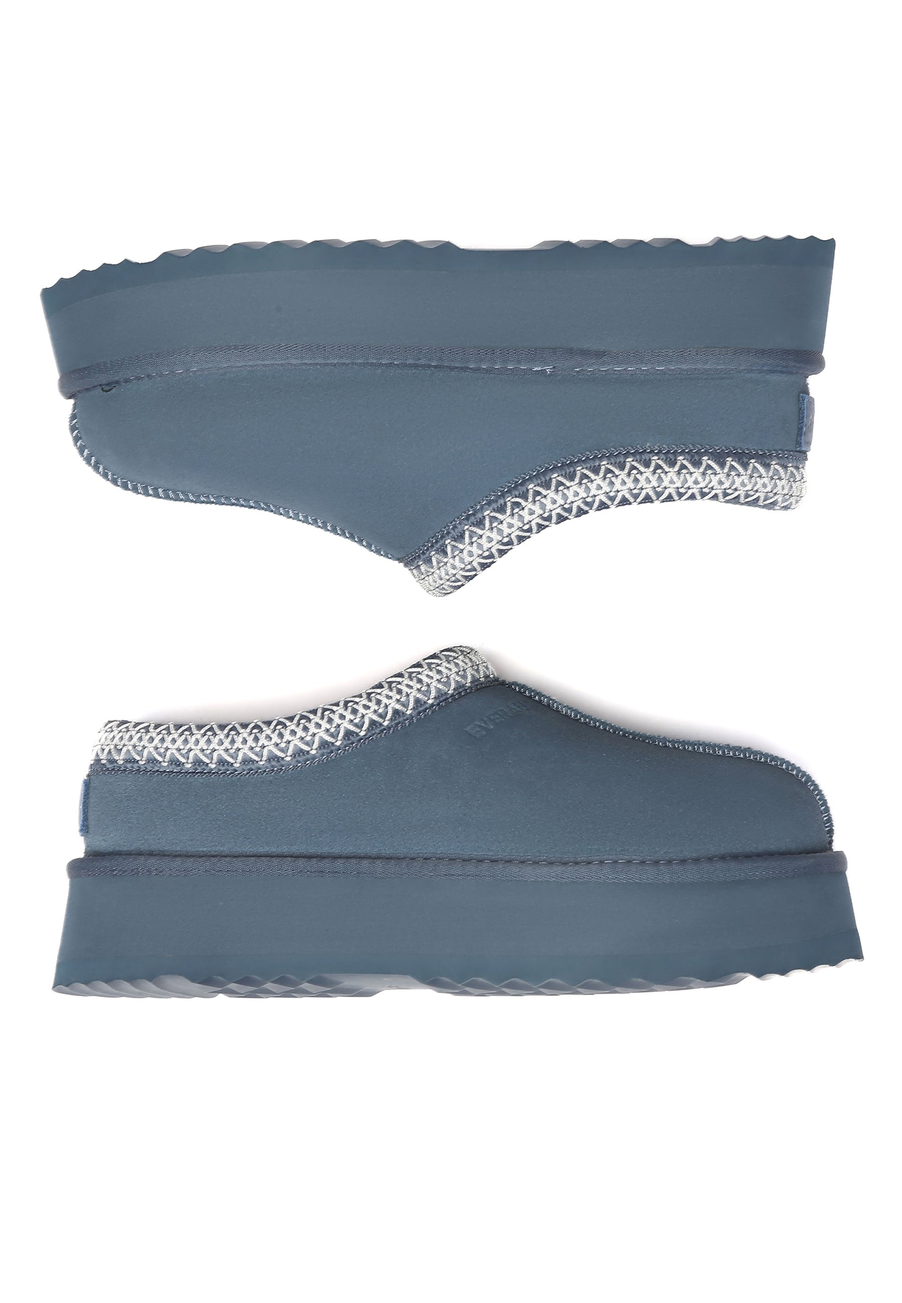 EVERAU Wonga Leather Slippers Kapcie Niebieskie