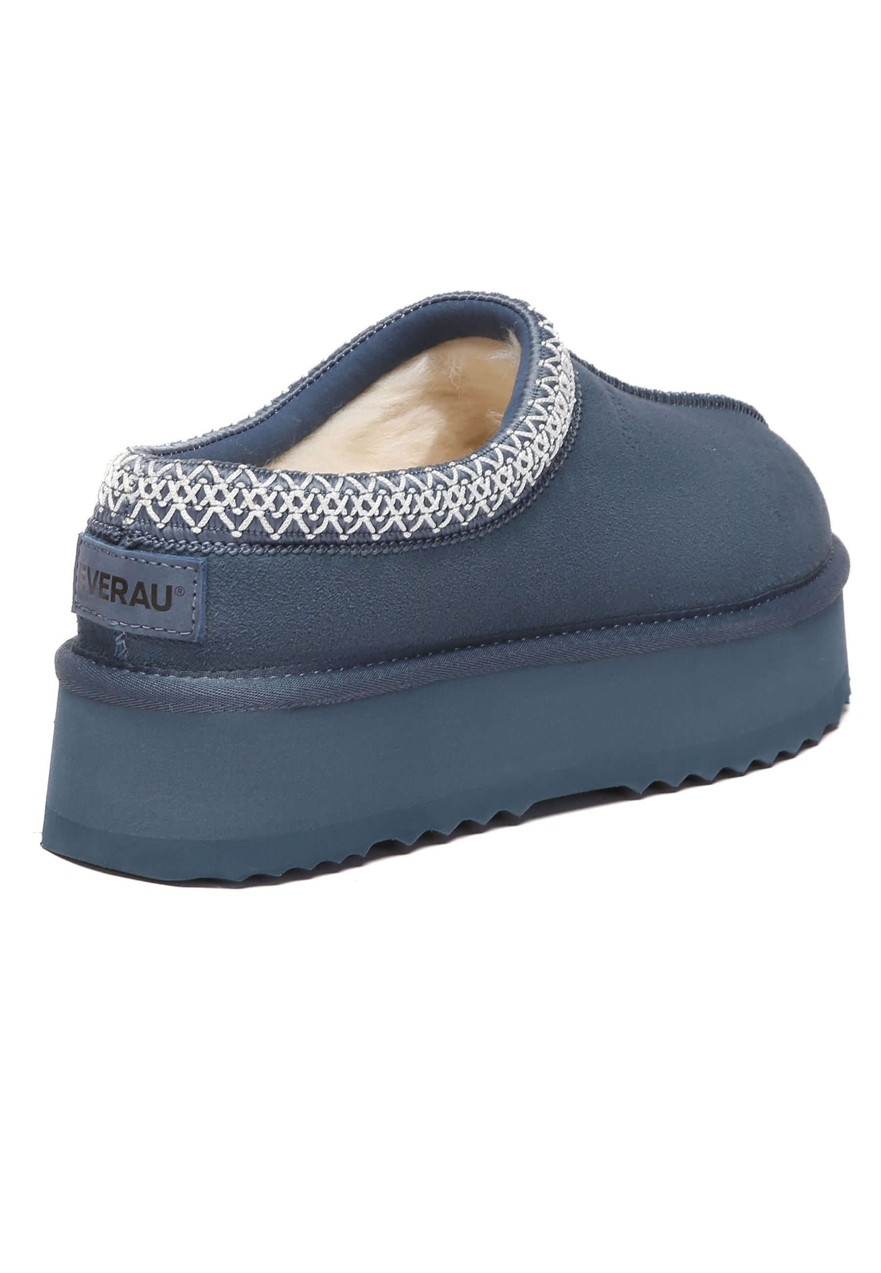 EVERAU Wonga Leather Slippers Kapcie Niebieskie